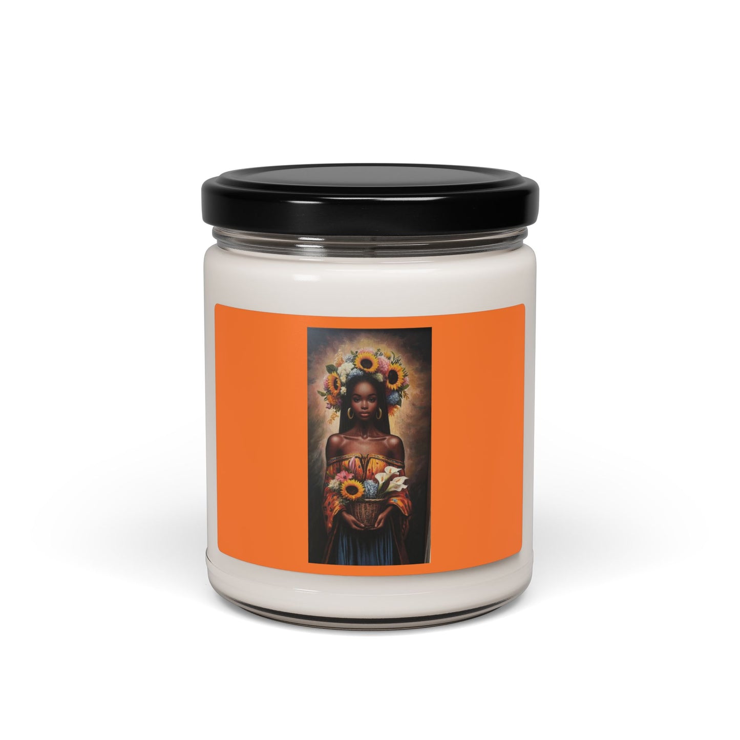 Soy Candle — Black Madonna with Sunflowers Scented Jar (9 oz)