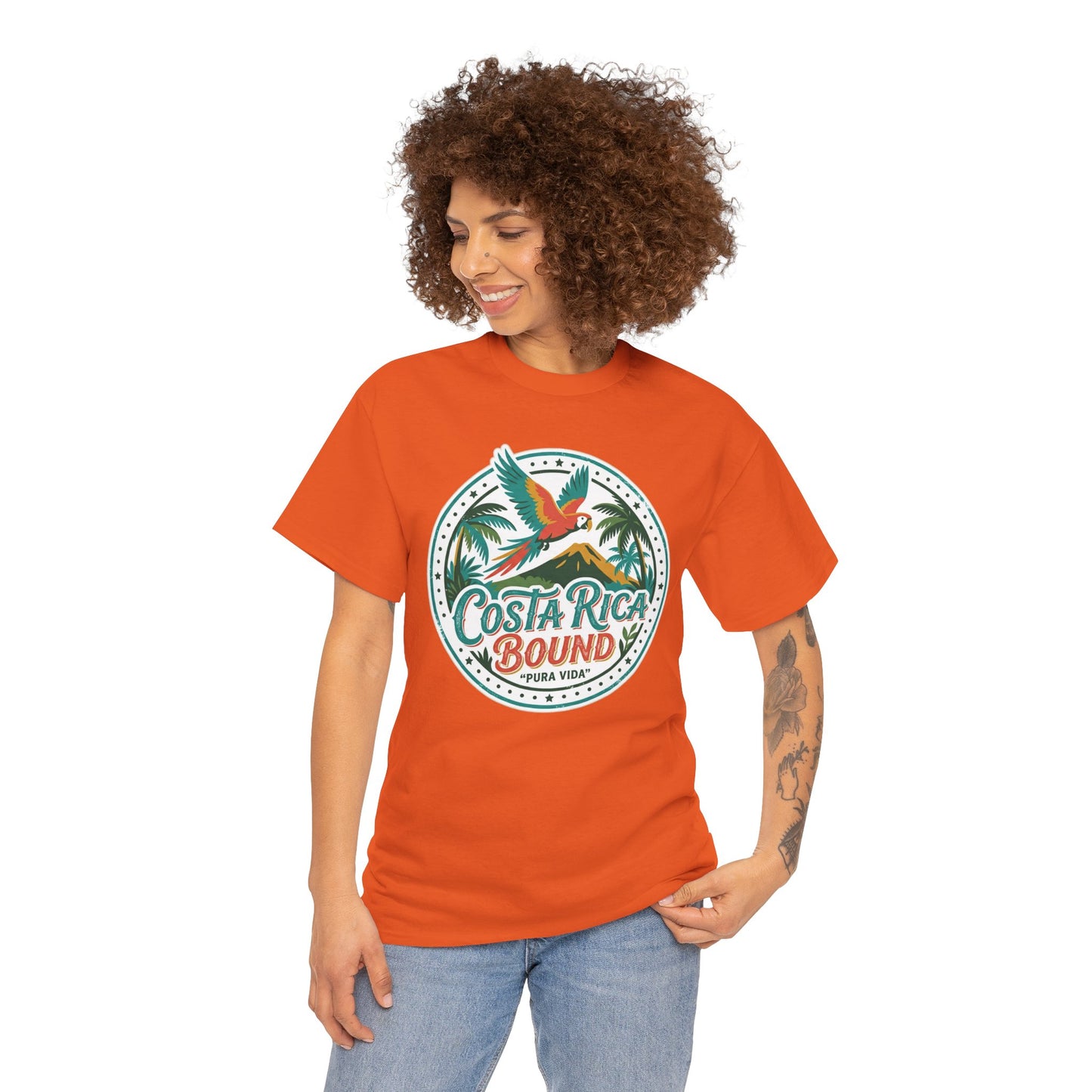 Costa Rica Bound T-Shirt — Tropical Parrot Travel Tee Printify