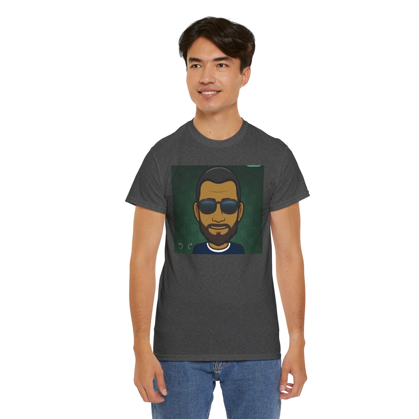 Bitmoji Portrait Tee — Cool Sunglasses Avatar Graphic T-Shirt Printify