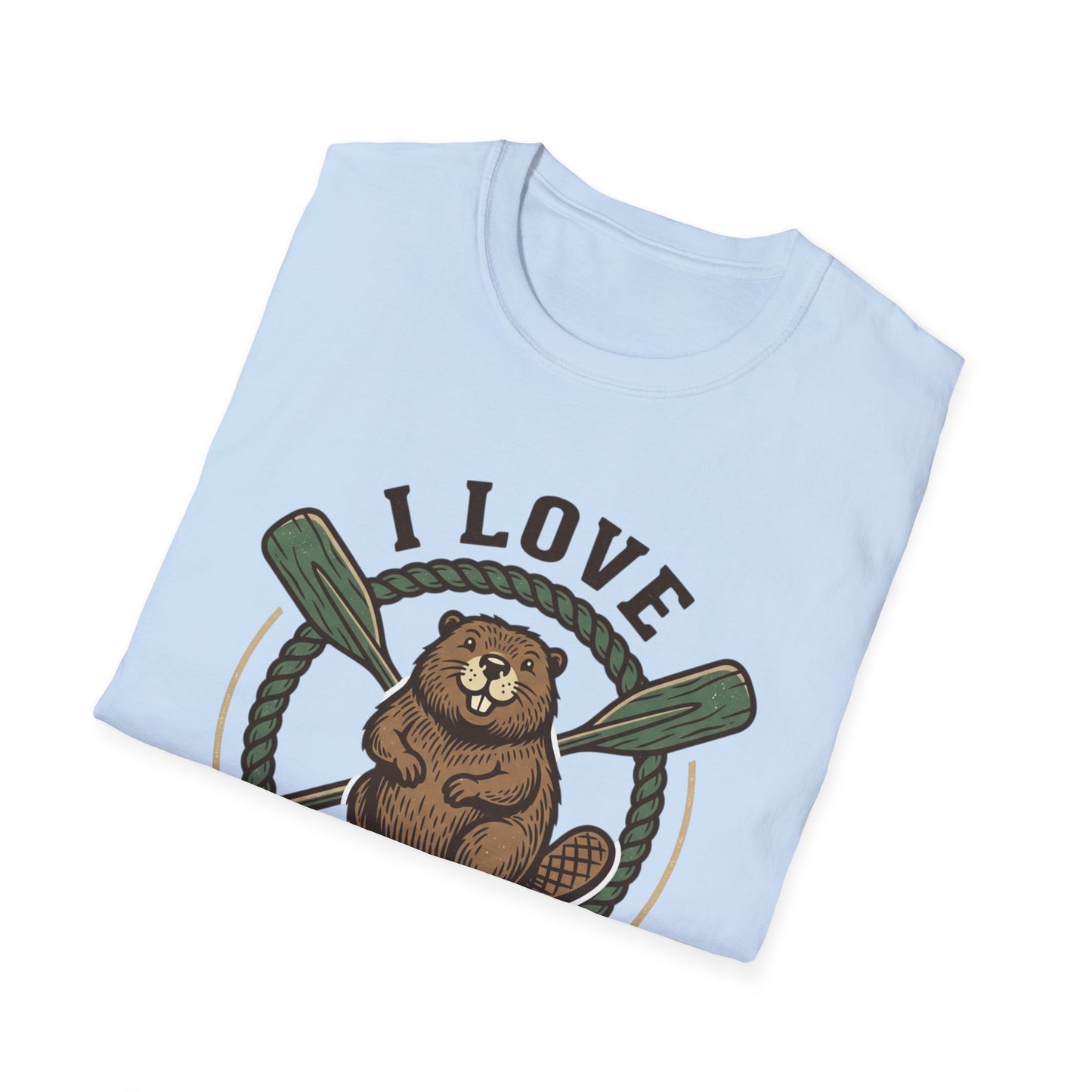I Love Beavers T-Shirt — Cute Vintage Beaver Graphic Tee with Oars