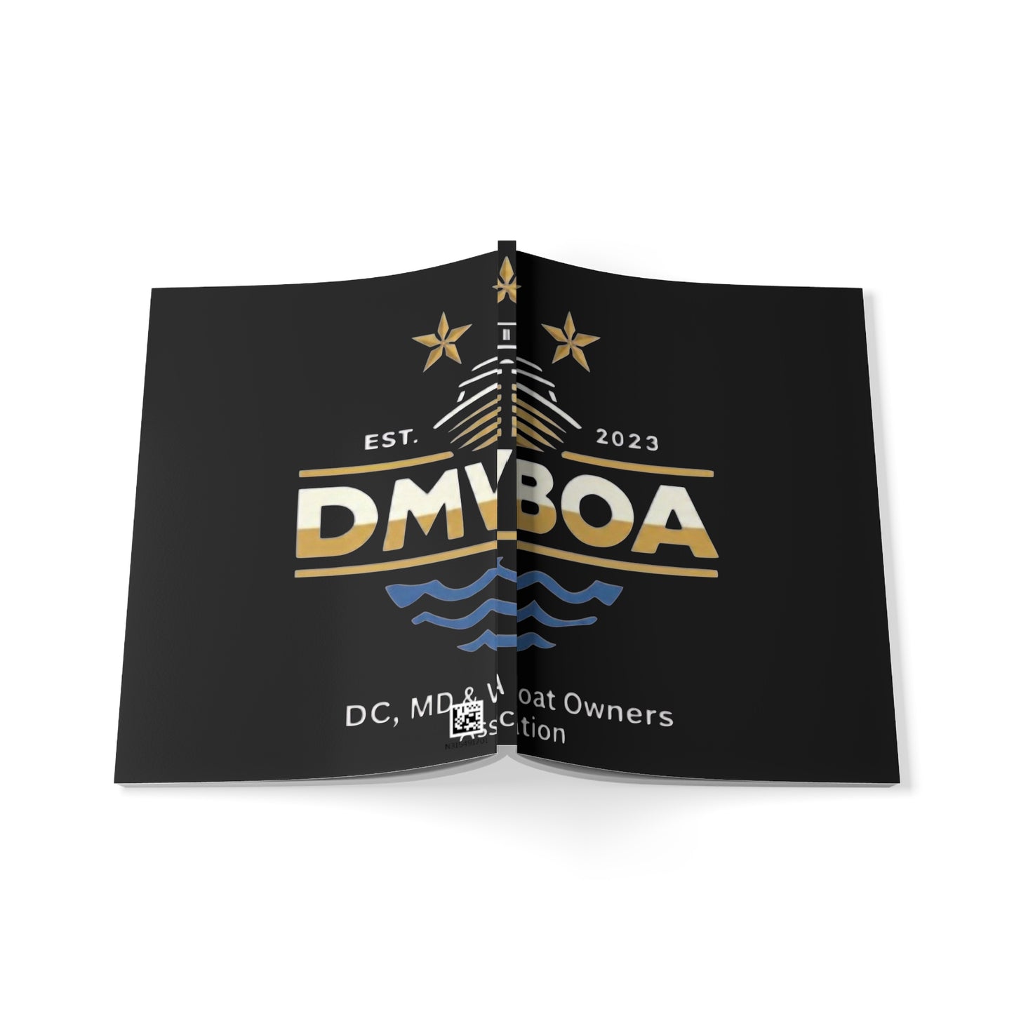 A5 Notebook — DMV Boat Owners Association 2023 Gold & Navy Softcover