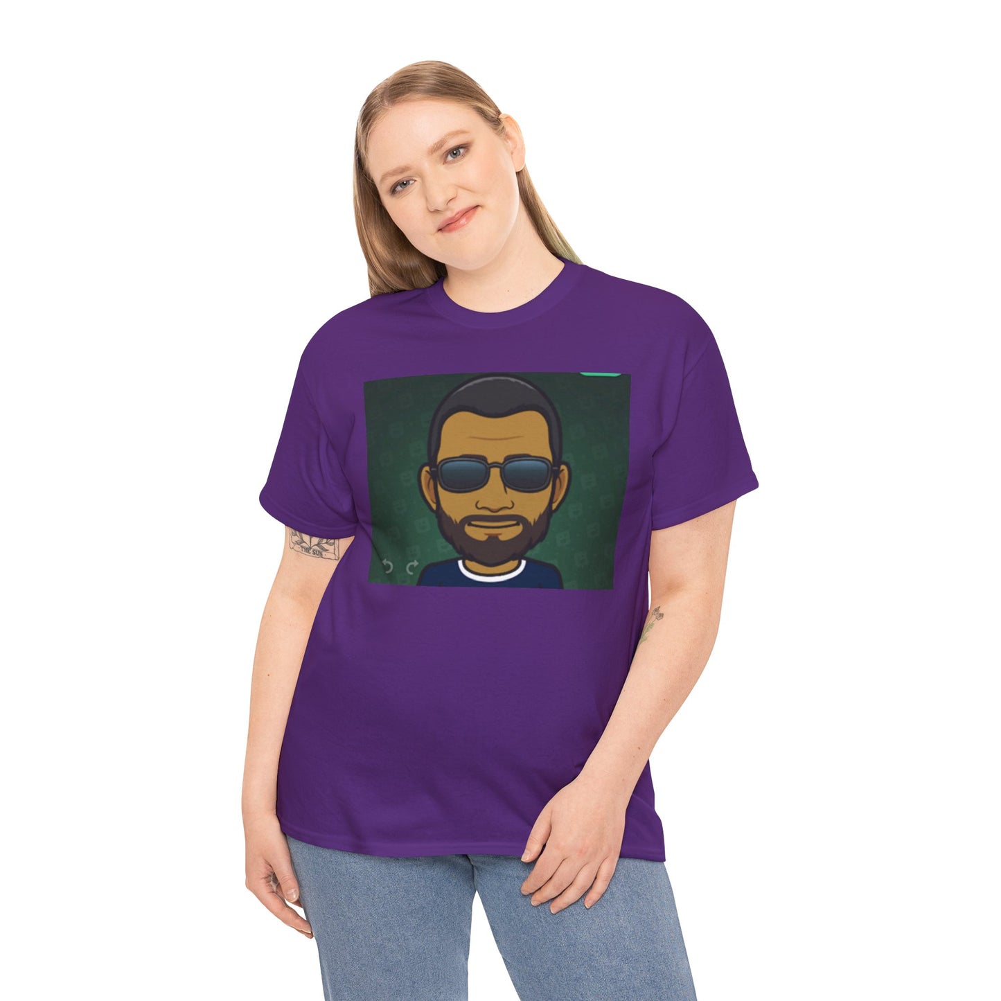 Bitmoji Portrait Tee — Cool Sunglasses Avatar Graphic T-Shirt Printify