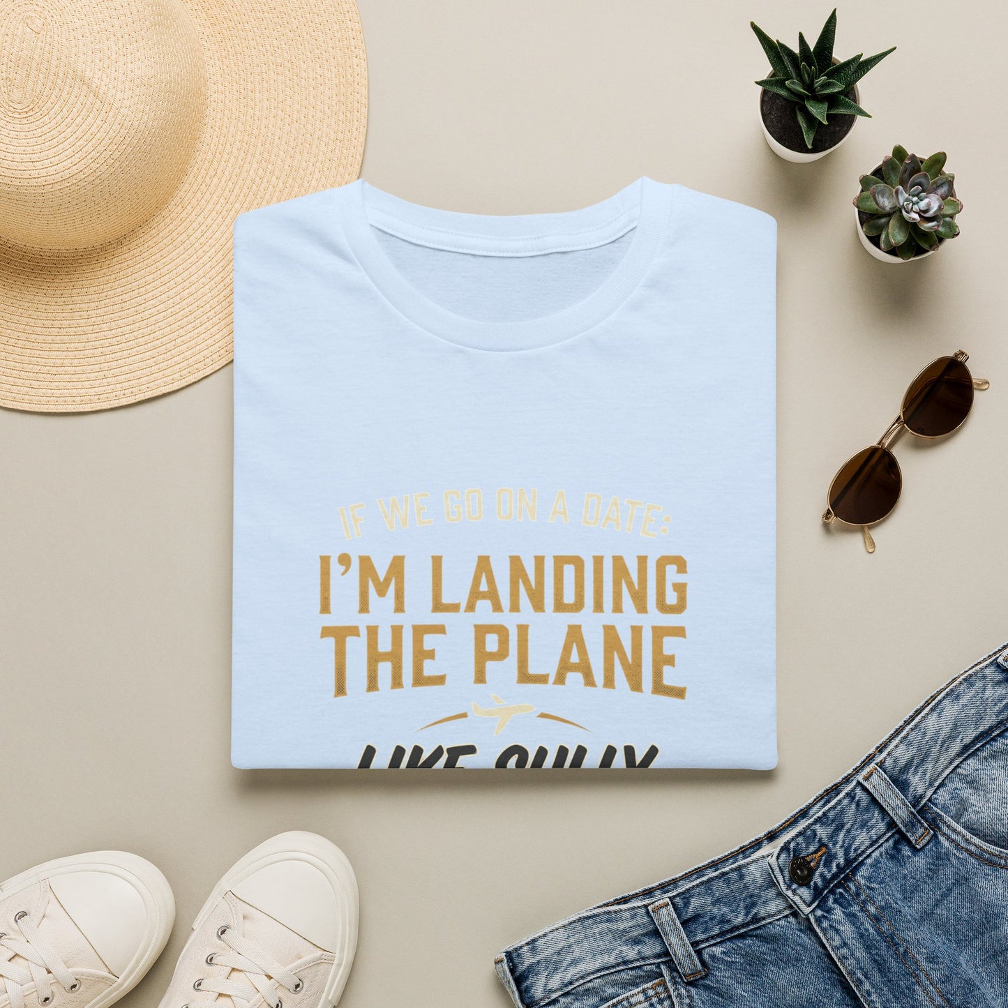 I'm Landing the Plane T-Shirt — Funny Pilot/Flight Crew Tee ("I'm Landing the Plane Like Sully")