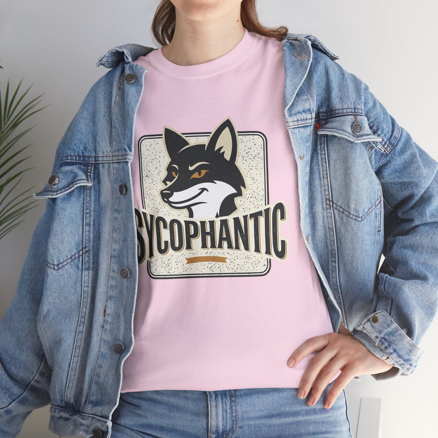Sycophantic Fox Graphic Tee — Retro Animal Logo T-Shirt
