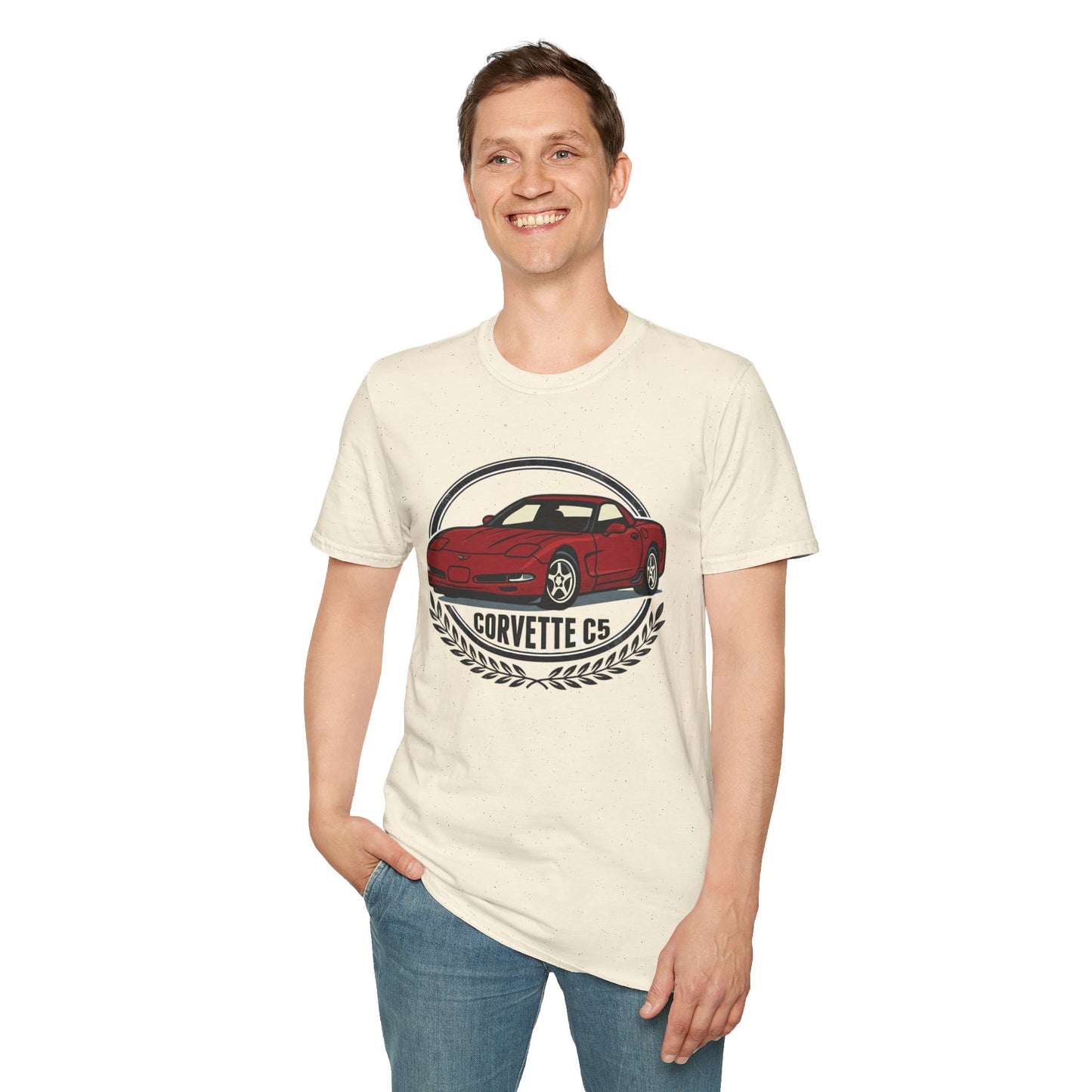 Corvette C5 T-Shirt – Classic Red Sports Car Crewneck for Car Enthusiasts