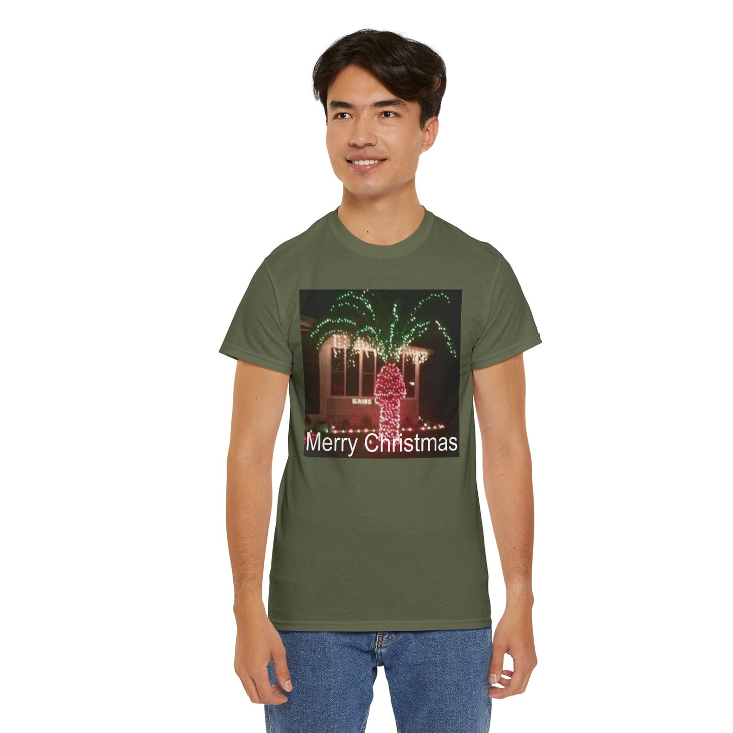 Christmas Lights Tee — 'Merry Christmas' Holiday Graphic T-Shirt Printify