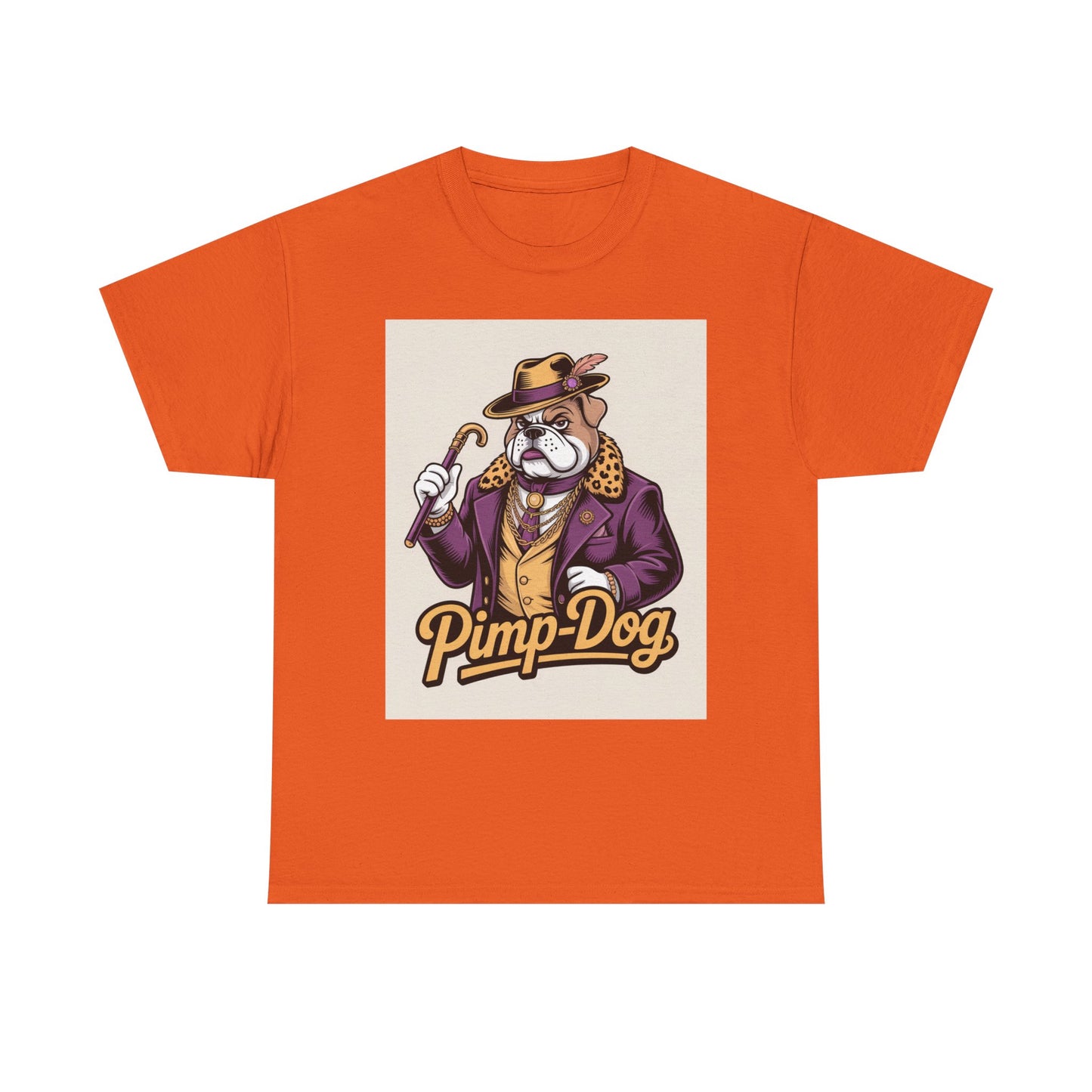 Pimp-Dog Graphic Tee — Retro Bulldog Character Shirt Printify