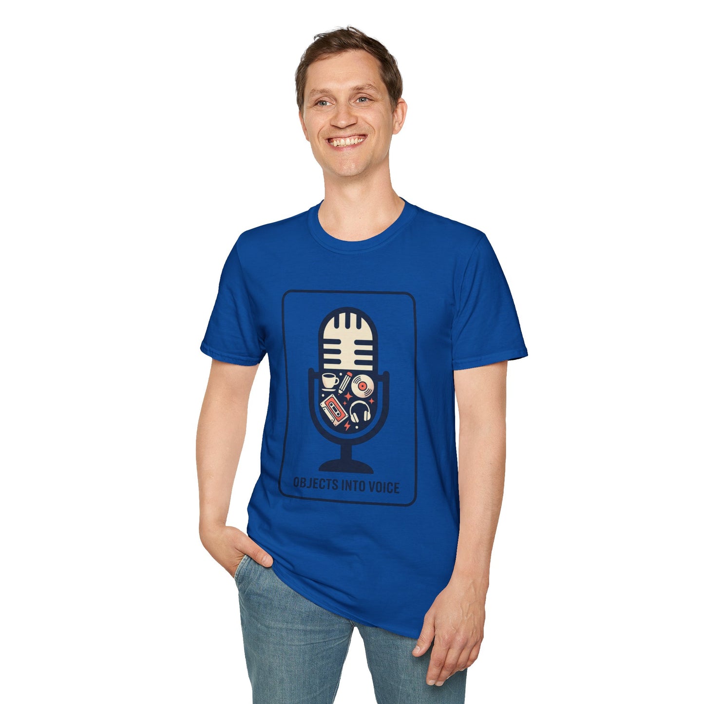 Microphone Graphic T-Shirt — “Objects Into Voice” Podcast Tee