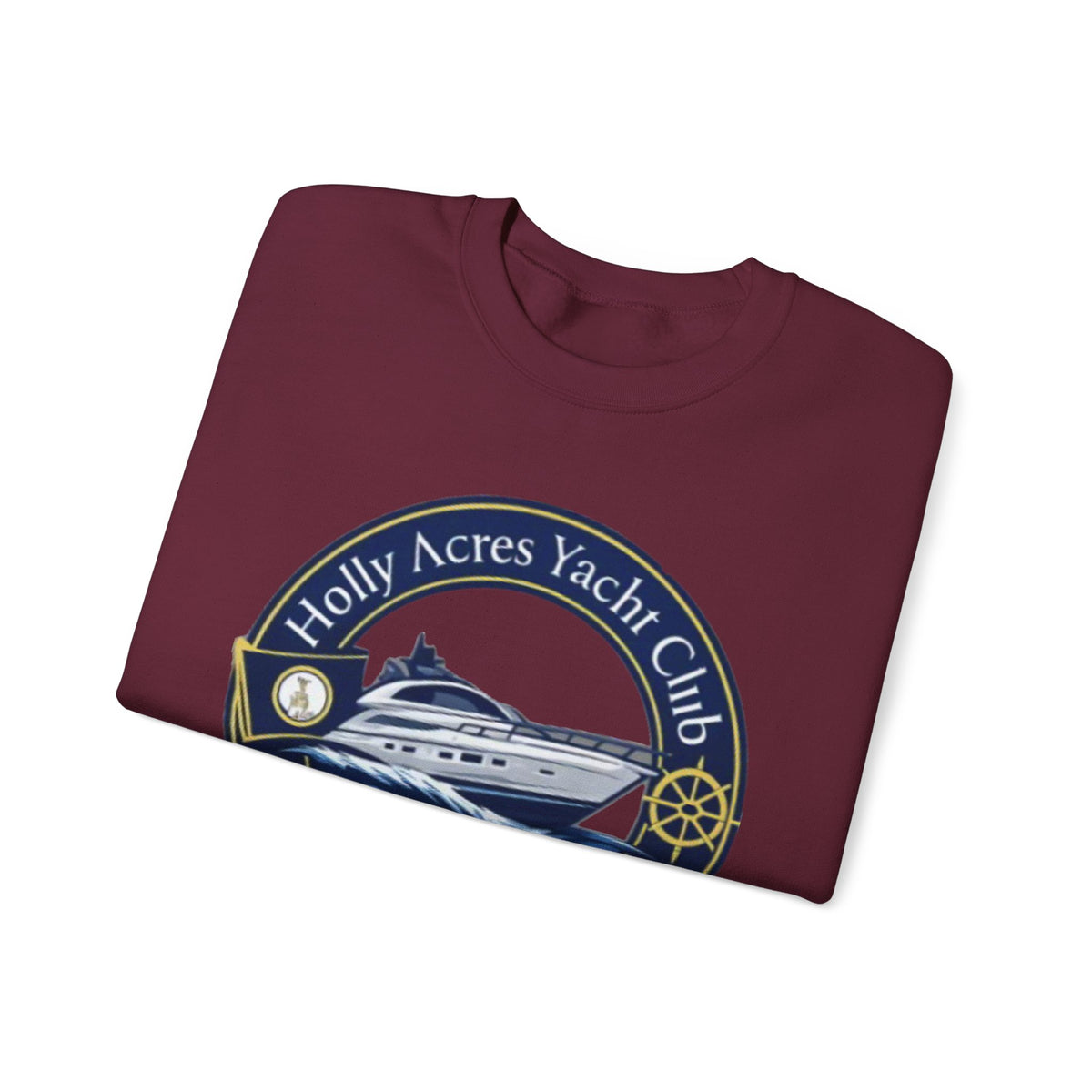 Virginia Yacht Club Crewneck Sweatshirt — "Holly Acres Yacht Club" Nautical Logo