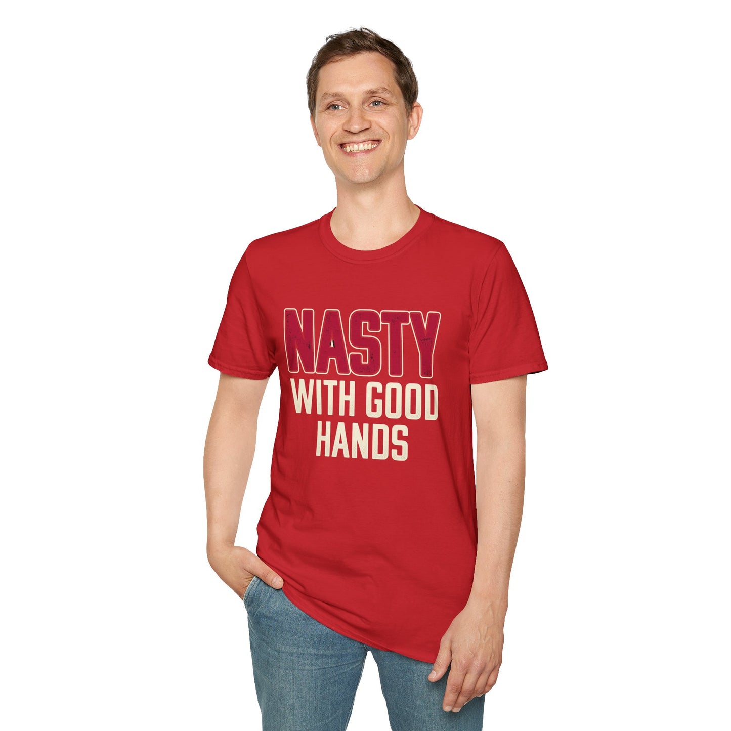 "NASTY With Good Hands" Bold Lettering Graphic Tee