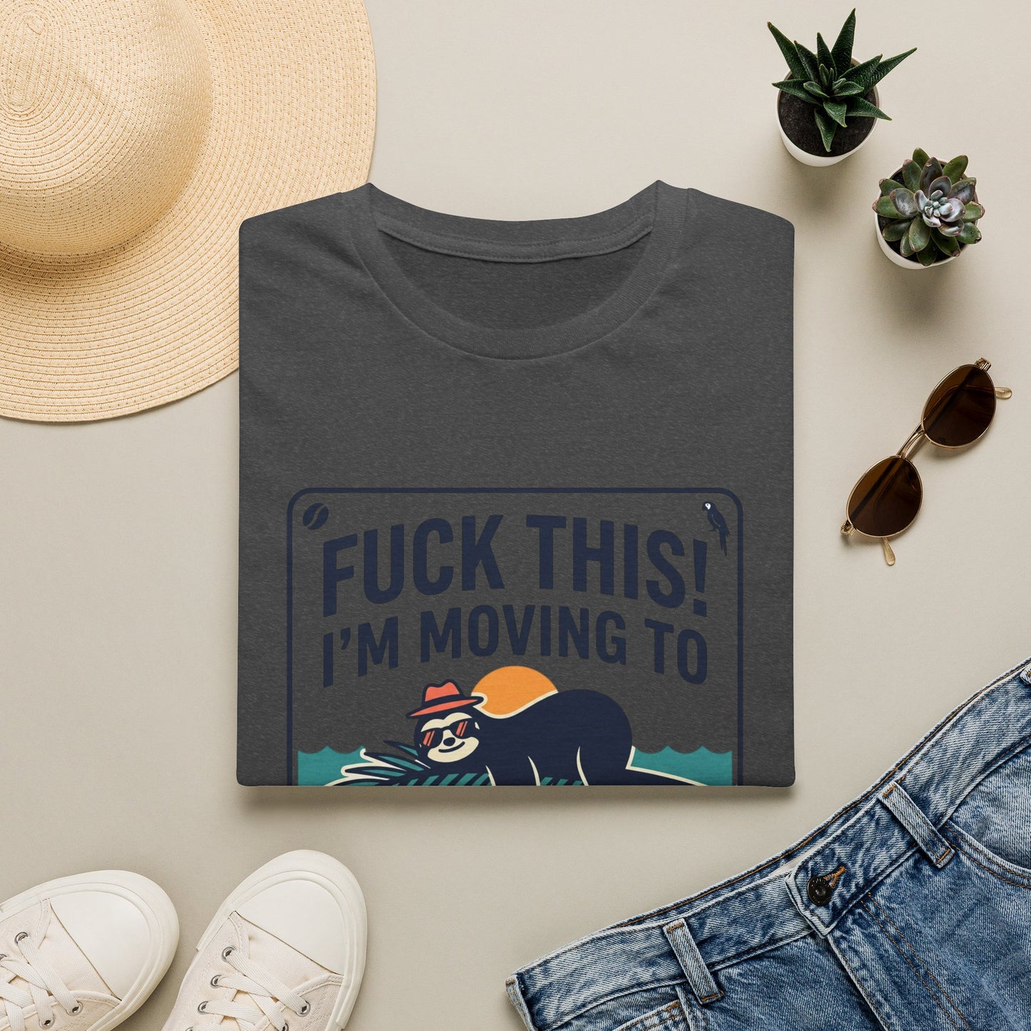I'm Moving to Costa Rica T-Shirt — Funny Sloth 'Fuck This!' Vacation Tee