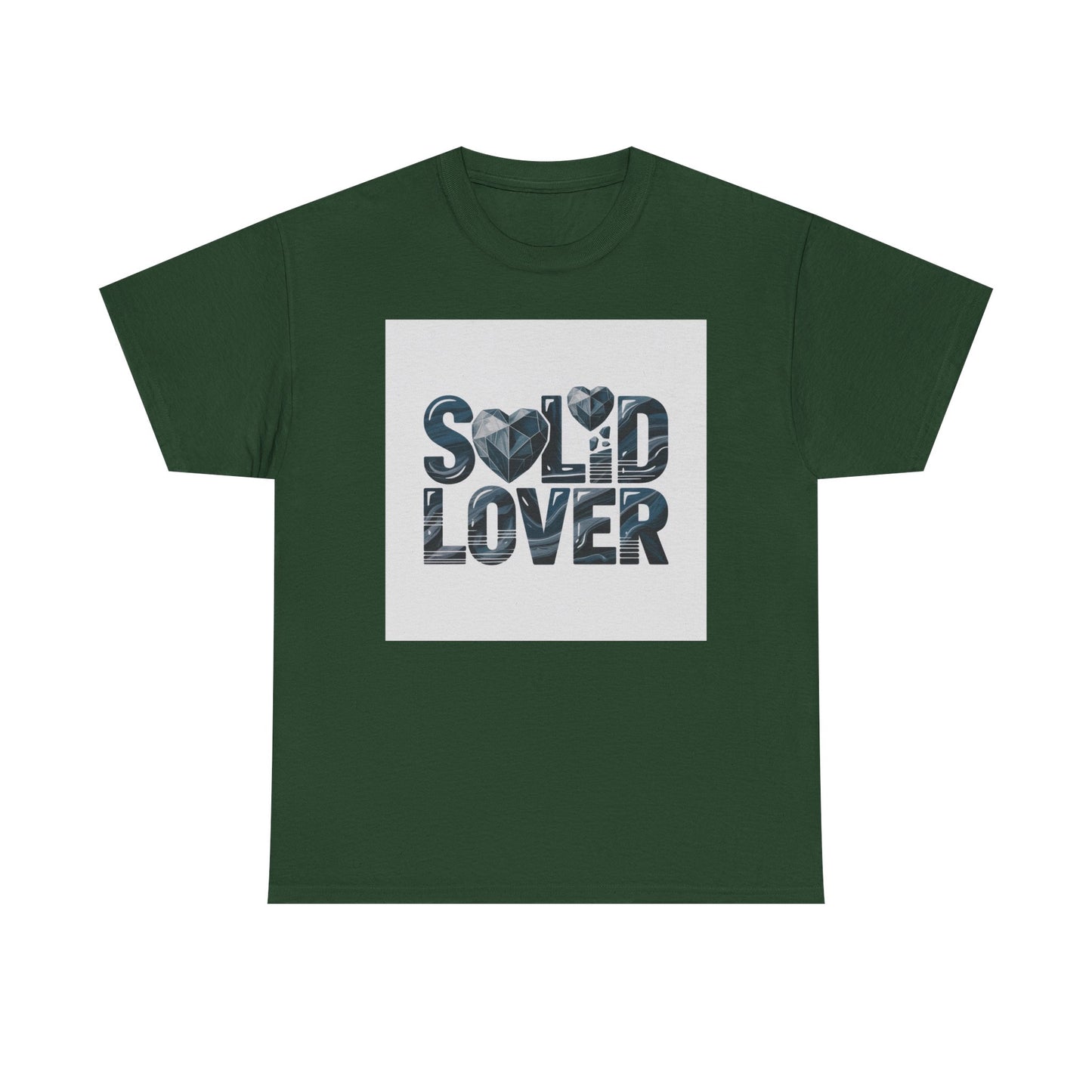 Solid Lover T‑Shirt — Bold Heart Typography Tee for Couples & Romance