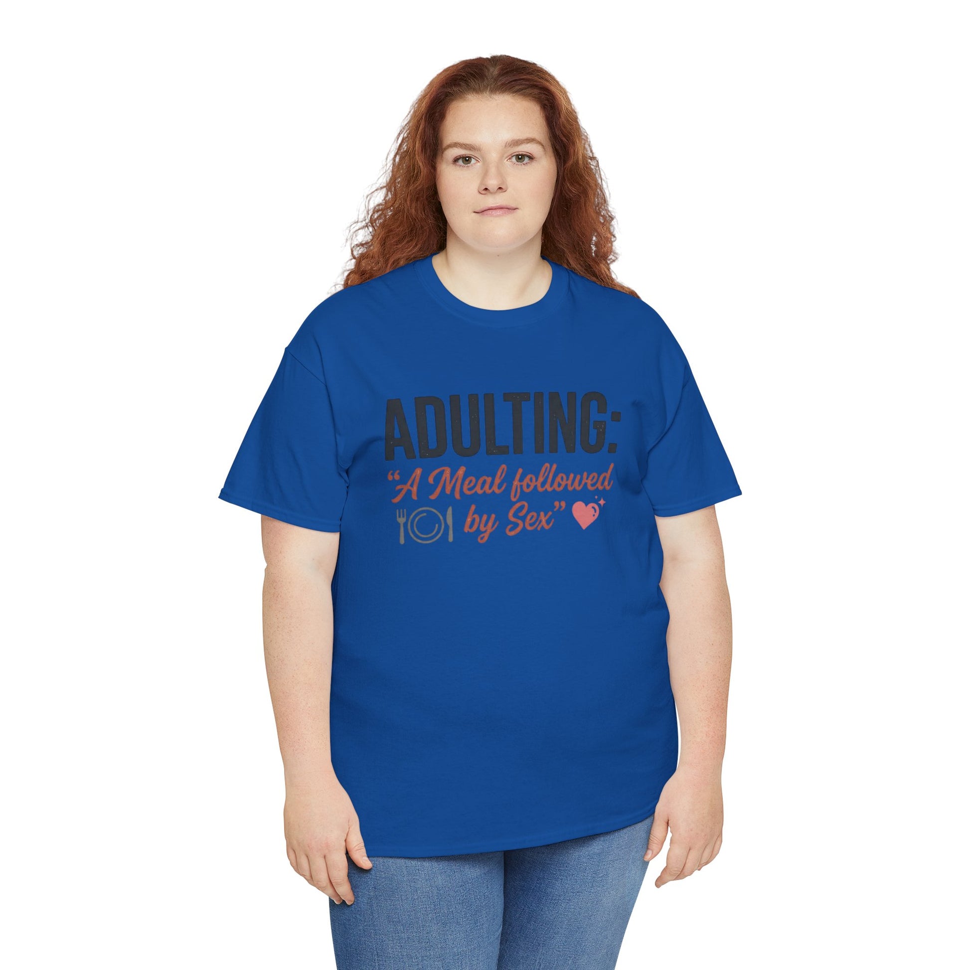 Adulting T‑Shirt – "Adulting: A Meal Followed by Sex" Funny Graphic Tee Printify