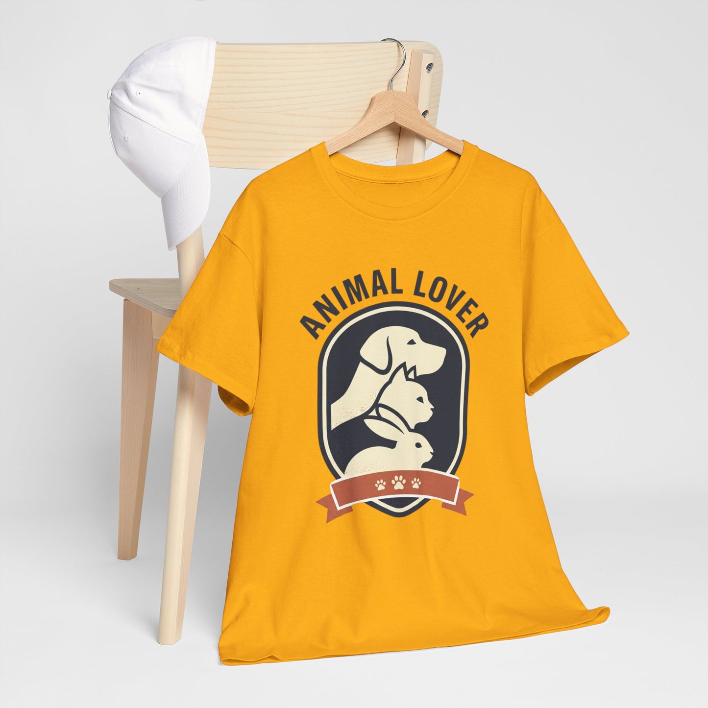 Animal Lover T-Shirt — Retro Pet Badge Tee (Dogs & Cats)