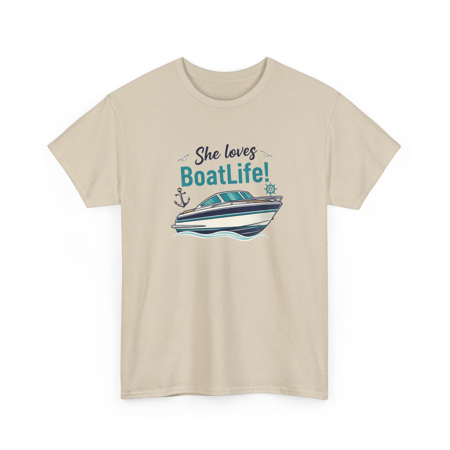 Boat Life T-Shirt — "She Loves BoatLife!" Graphic Tee for Boating Fans