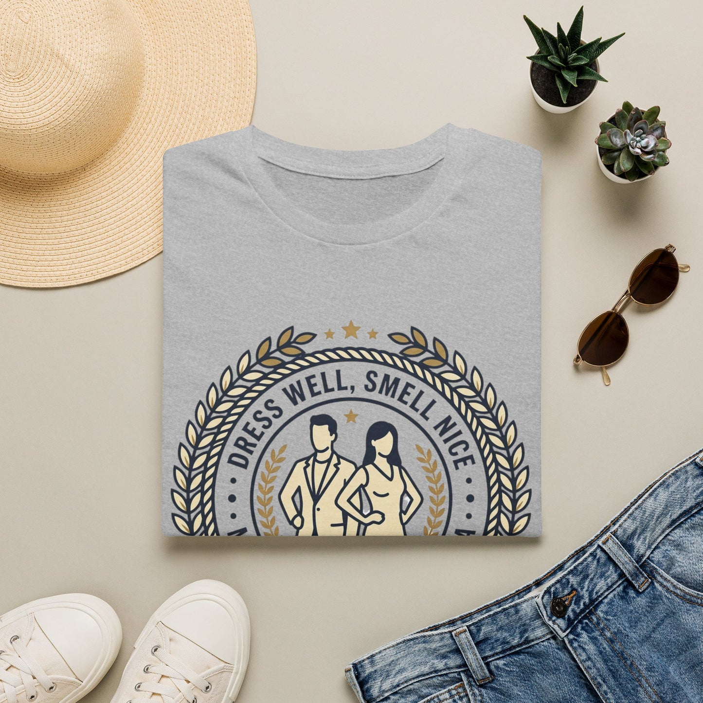 "Dress Well, Smell Nice" Vintage Couple Graphic Tee