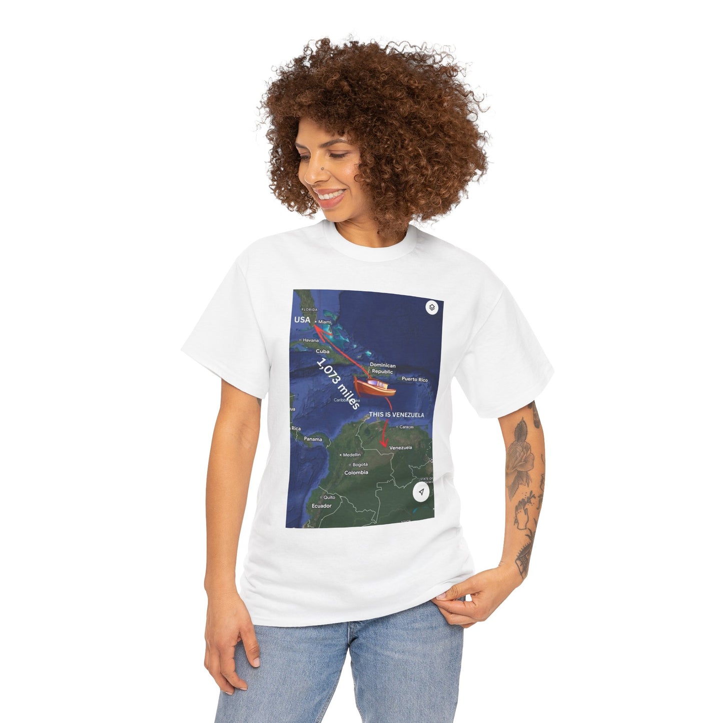 Weather Radar Tee — Tropical Storm Tracking Map Graphic Shirt Printify