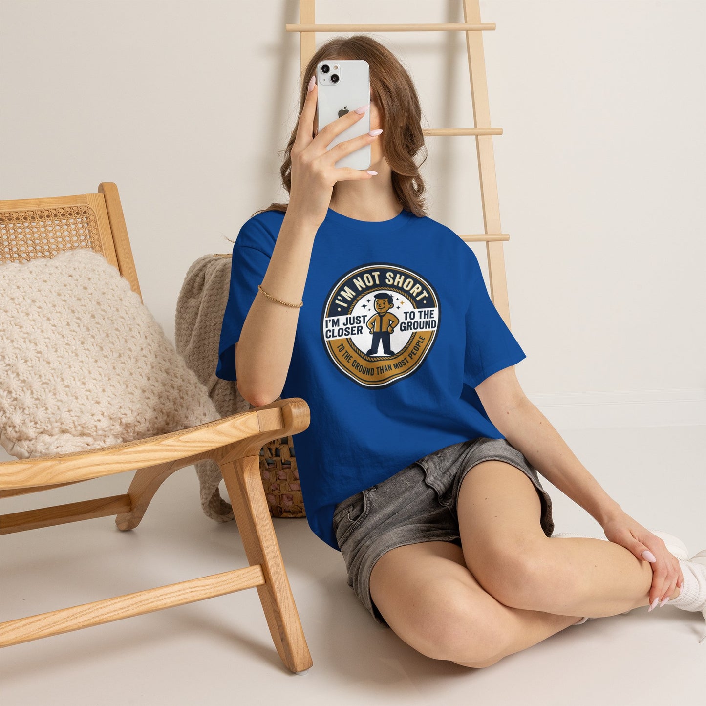 "I'm Not Short, I'm Just Closer to the Ground" Funny Short Height Graphic Tee