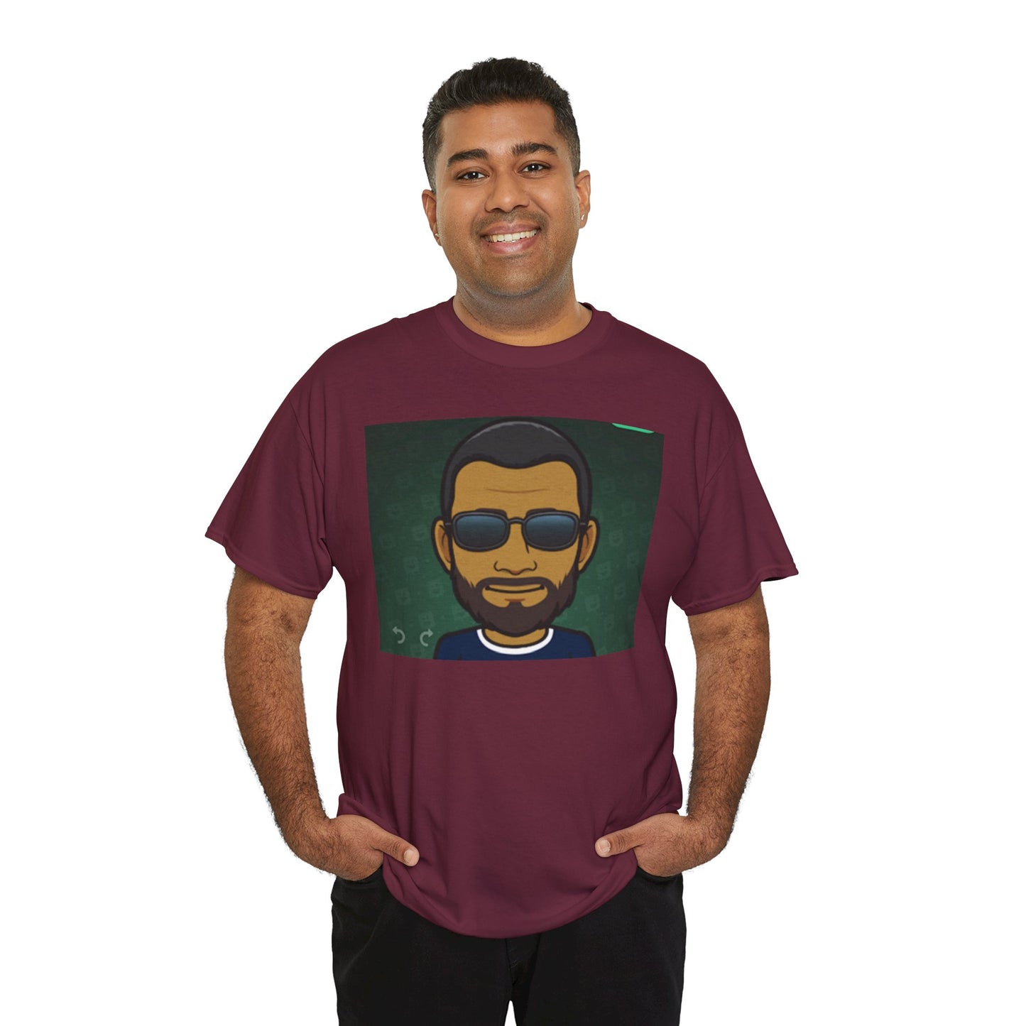 Bitmoji Portrait Tee — Cool Sunglasses Avatar Graphic T-Shirt Printify