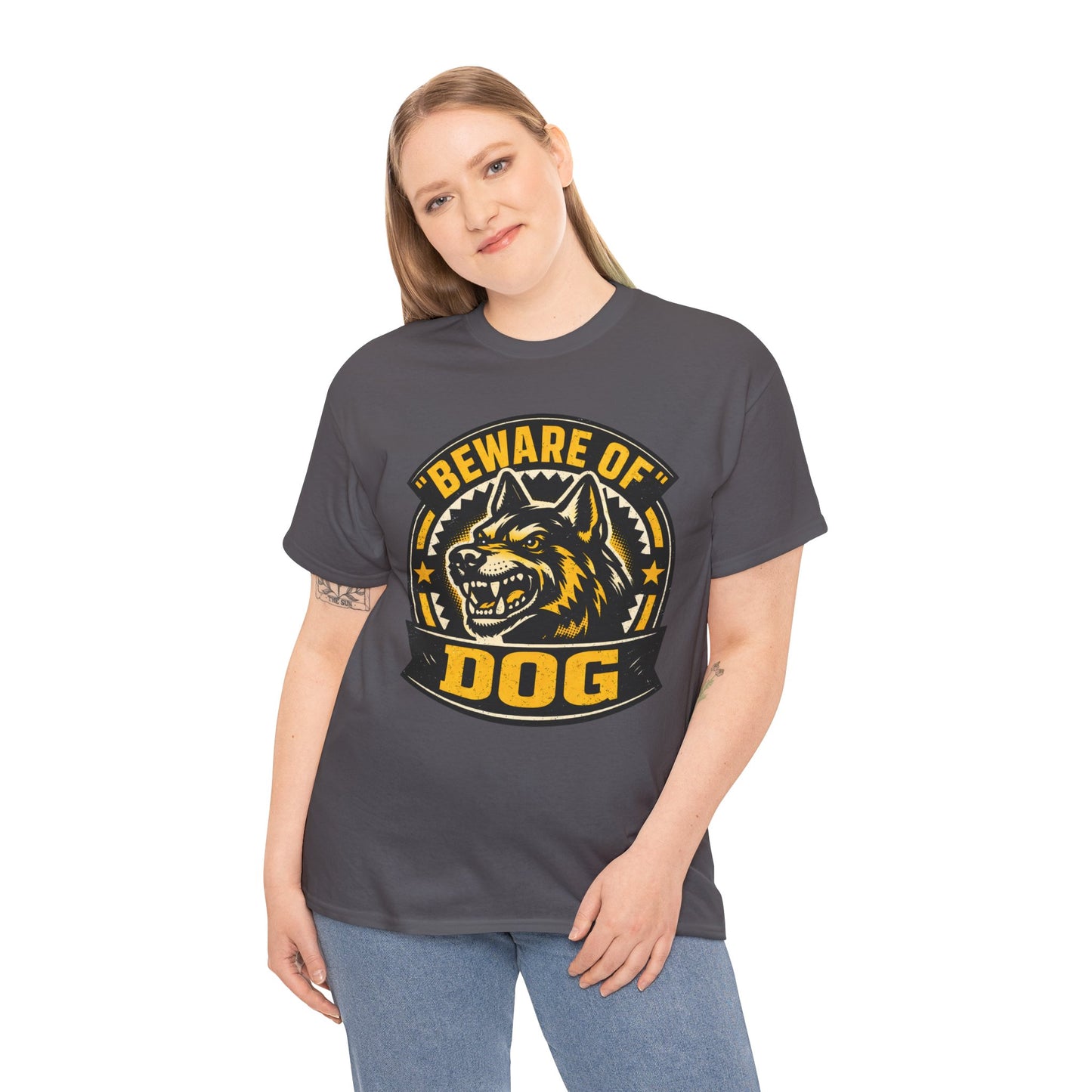 Beware of Dog T-Shirt — Retro Aggressive Dog Warning Graphic Tee Printify