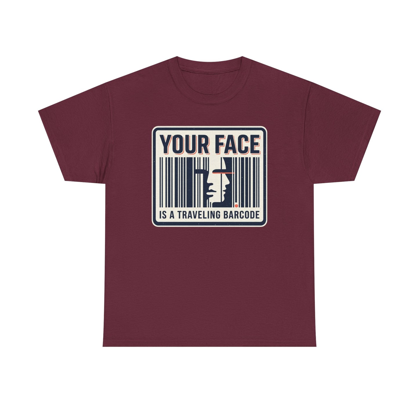 "Your Face Is a Traveling Barcode" Graphic Tee