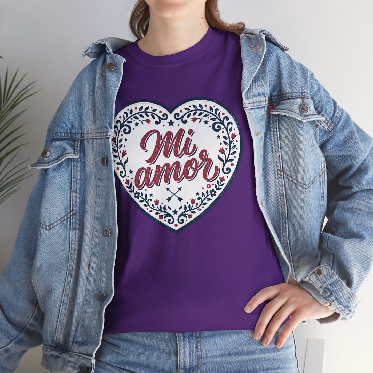 Mi Amor Heart T-Shirt — Romantic Floral Graphic Tee for Valentine’s Day