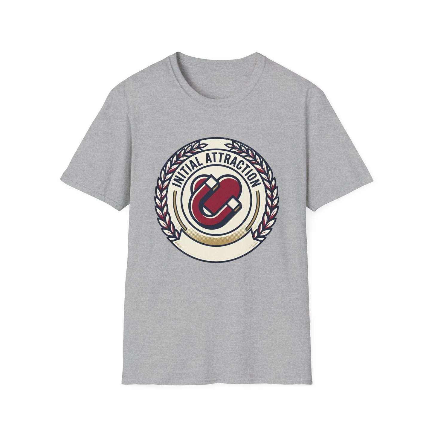Initial Attraction T-Shirt — Retro Badge Heart Design