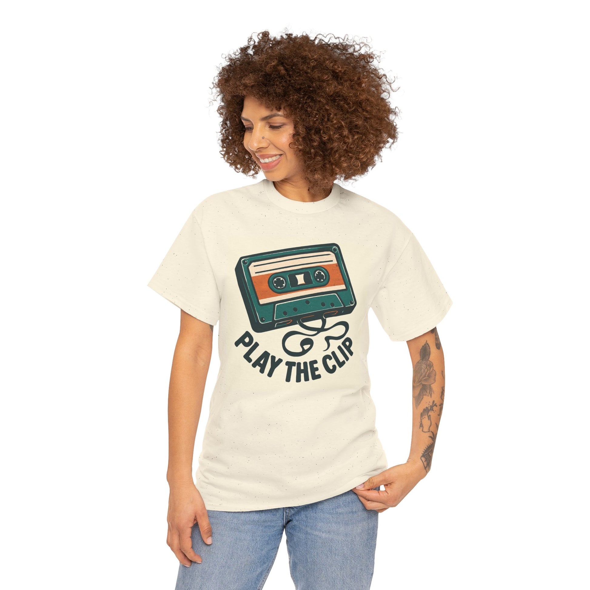 Cassette Tape 'Play the Clip' T-Shirt — Retro Music Tee Printify