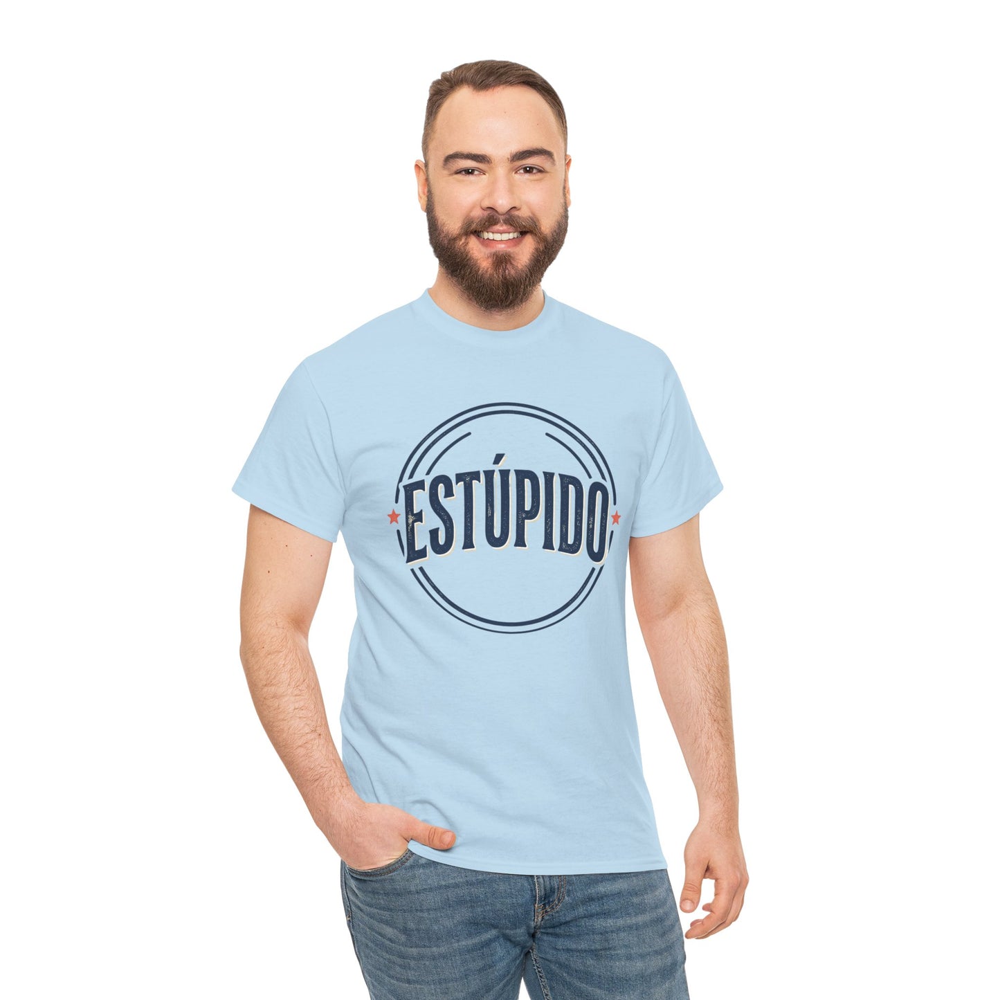 ESTÚPIDO Circle Logo Graphic Tee (Spanish Funny Statement)