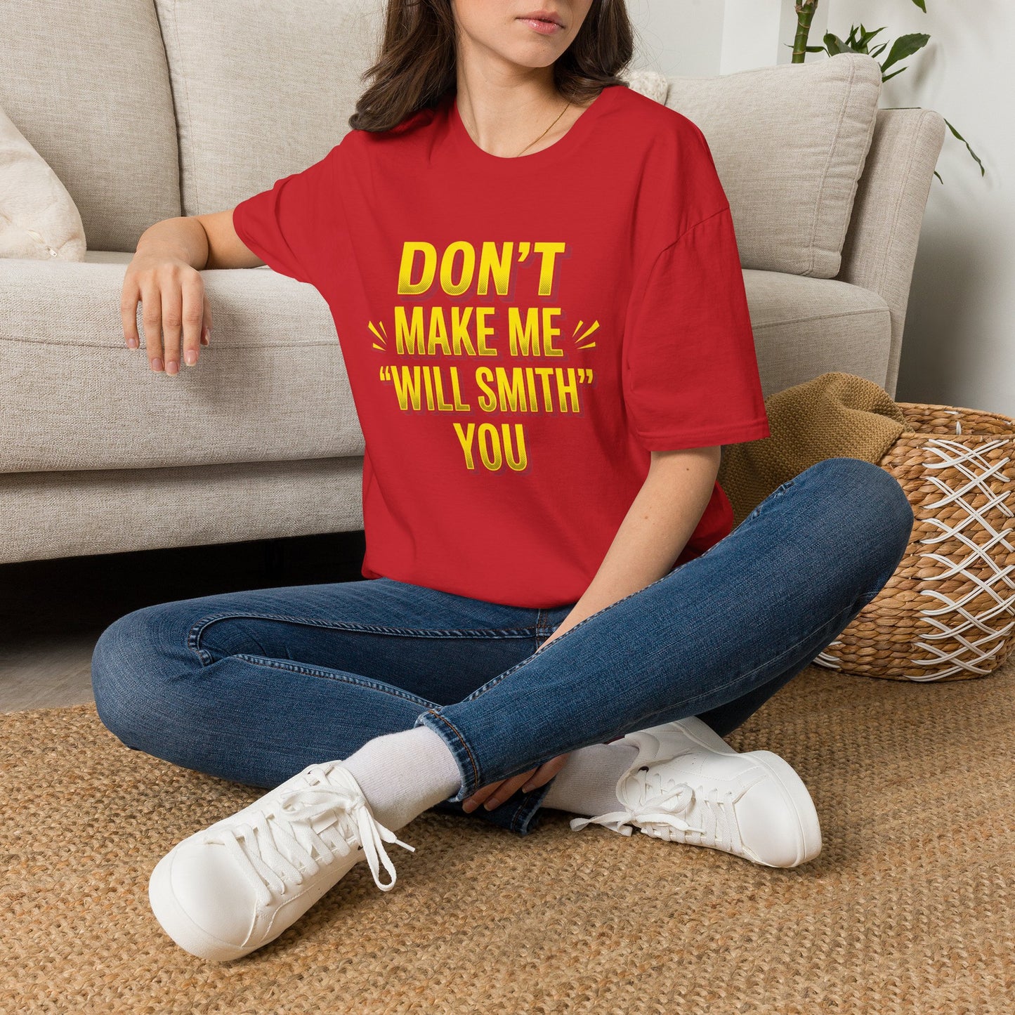 Don't Make Me "Will Smith" T-Shirt — Bold Yellow Graphic Tee