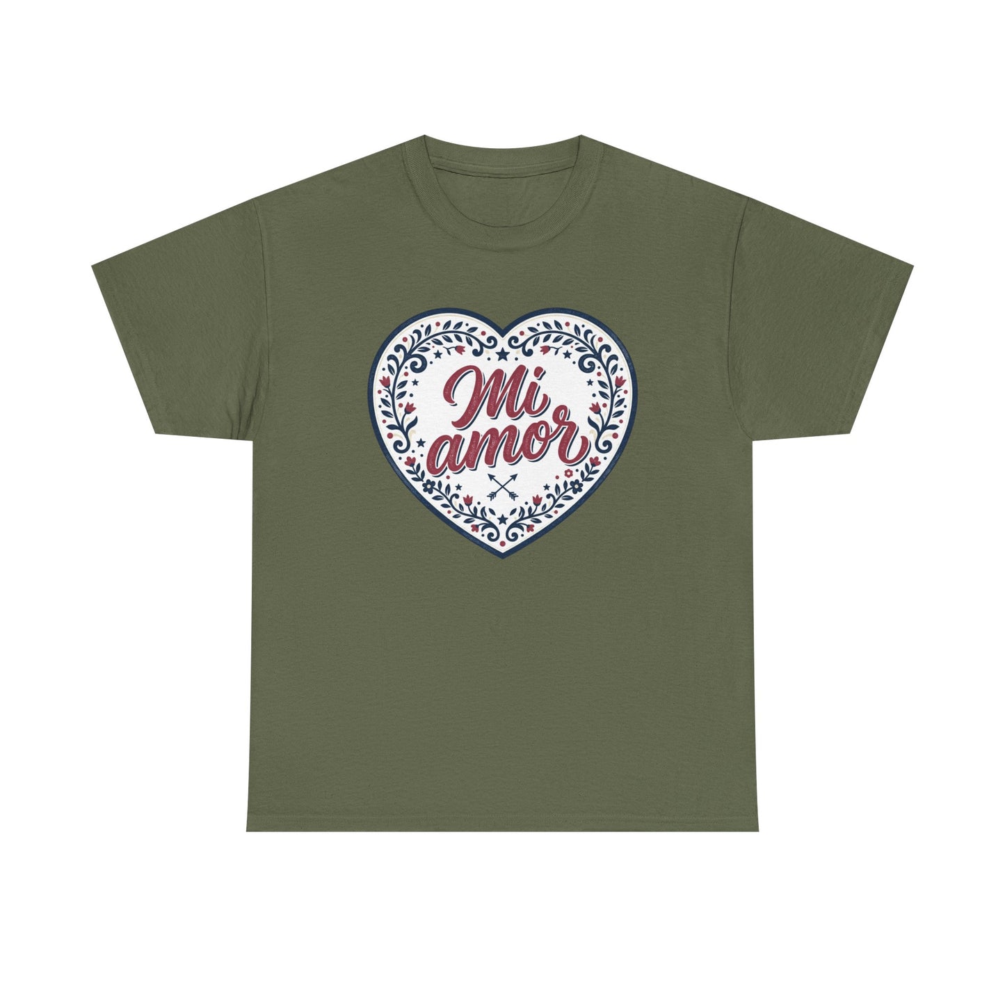 Mi Amor Heart T-Shirt — Romantic Floral Graphic Tee for Valentine’s Day