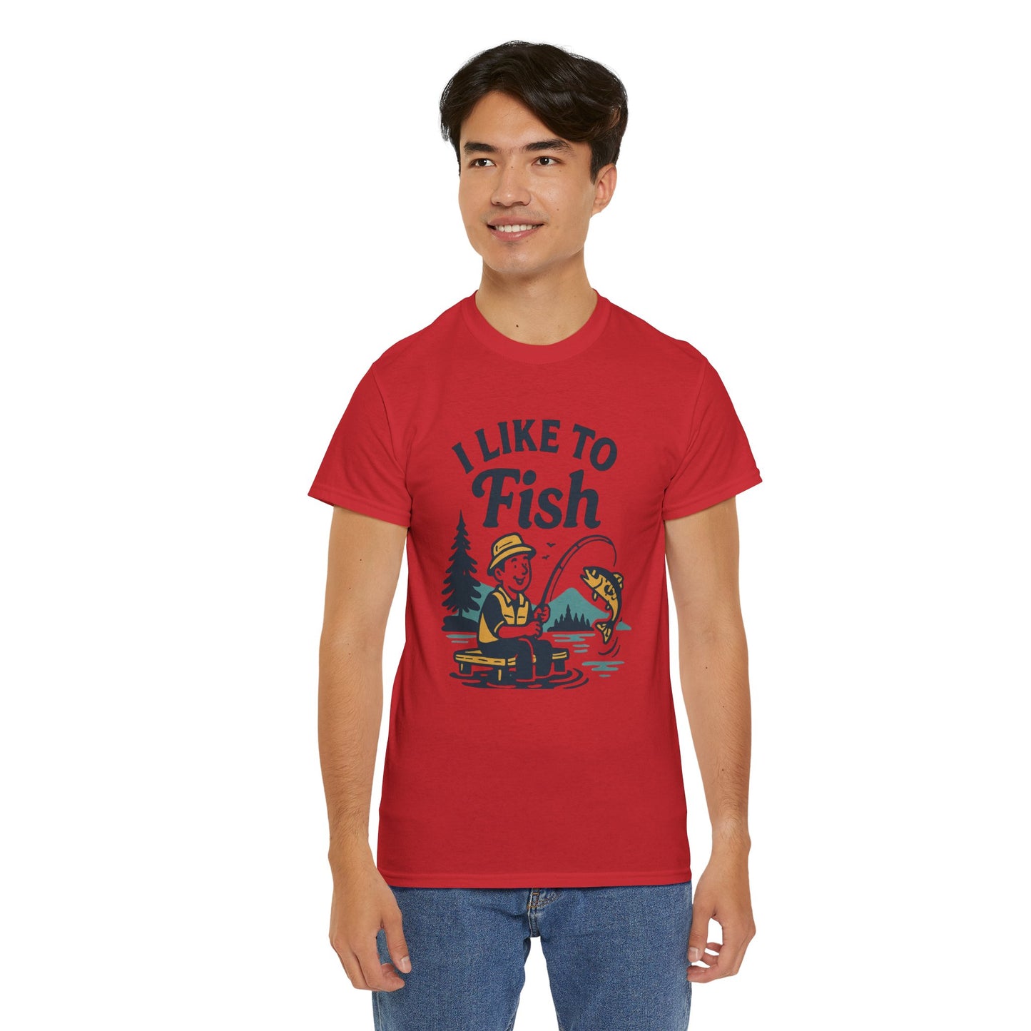Fishing T-Shirt — "I Like to Fish" Vintage Outdoors Tee