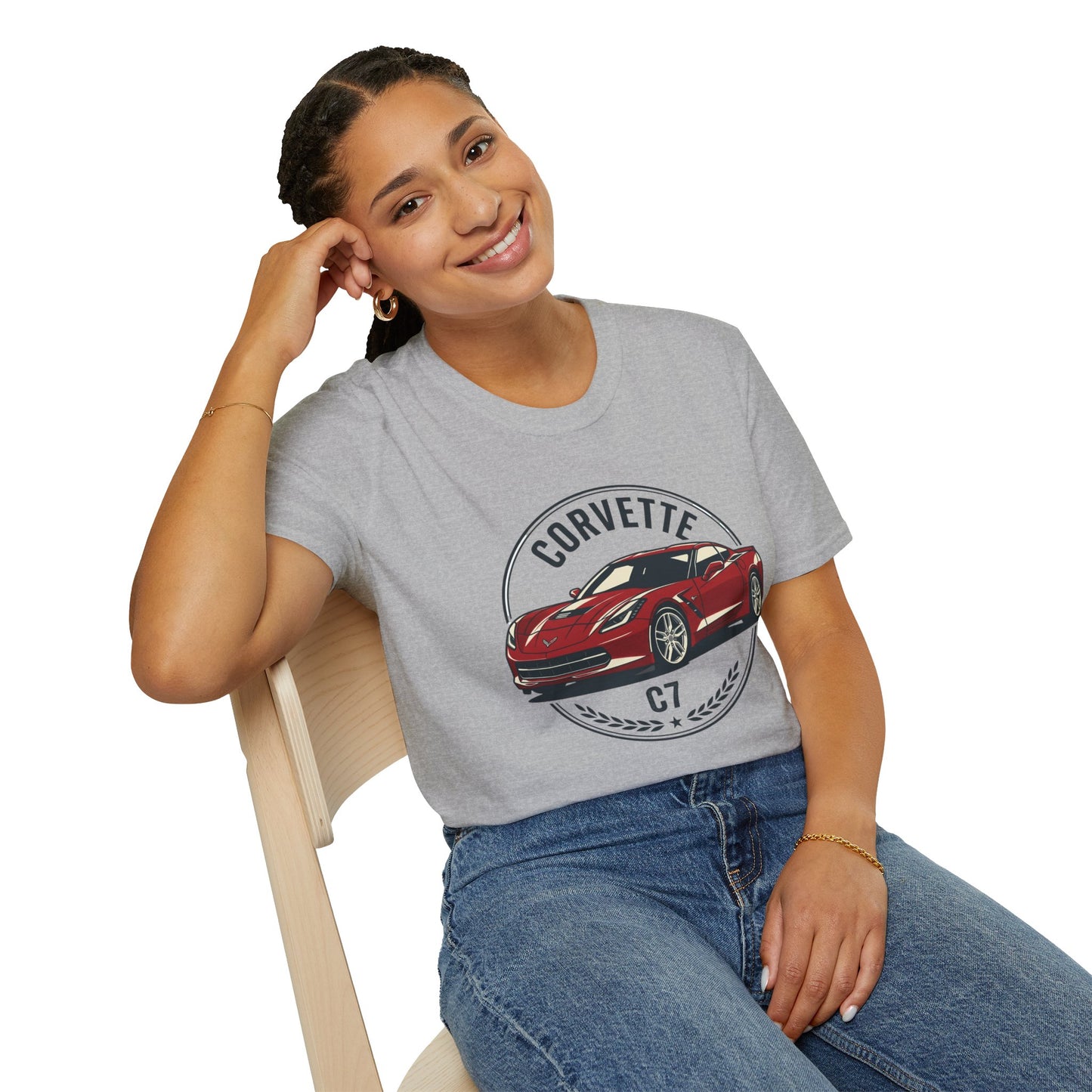 Corvette C7 Tee — Retro Red Sports Car T-Shirt