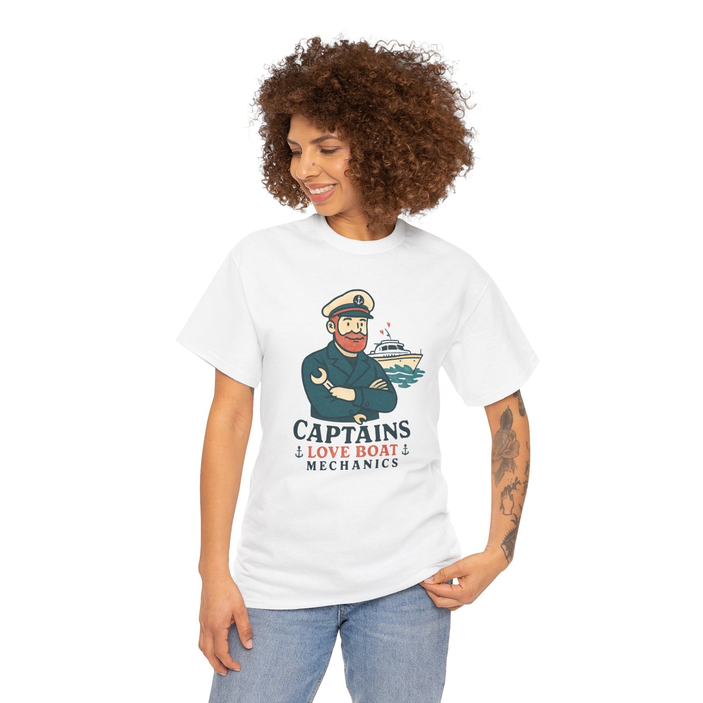Captain Mechanics T‑Shirt — "Captains Love Boat Mechanics" Nautical Crew Tee