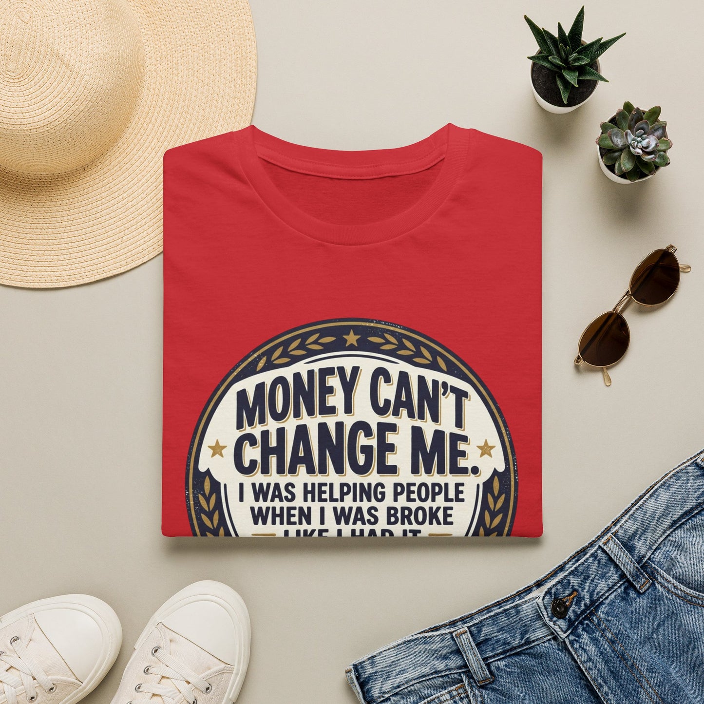 "Money Can't Change Me" Inspirational Vintage Graphic Tee