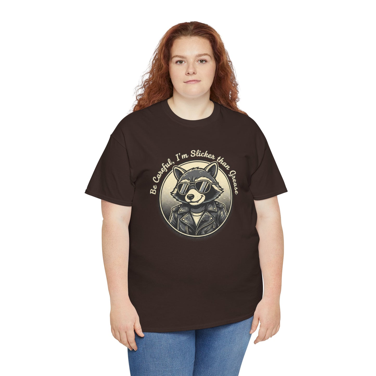 Raccoon Detective Graphic Tee — "Be Careful I’m Watching Your Snacks" Vintage Badge T-Shirt