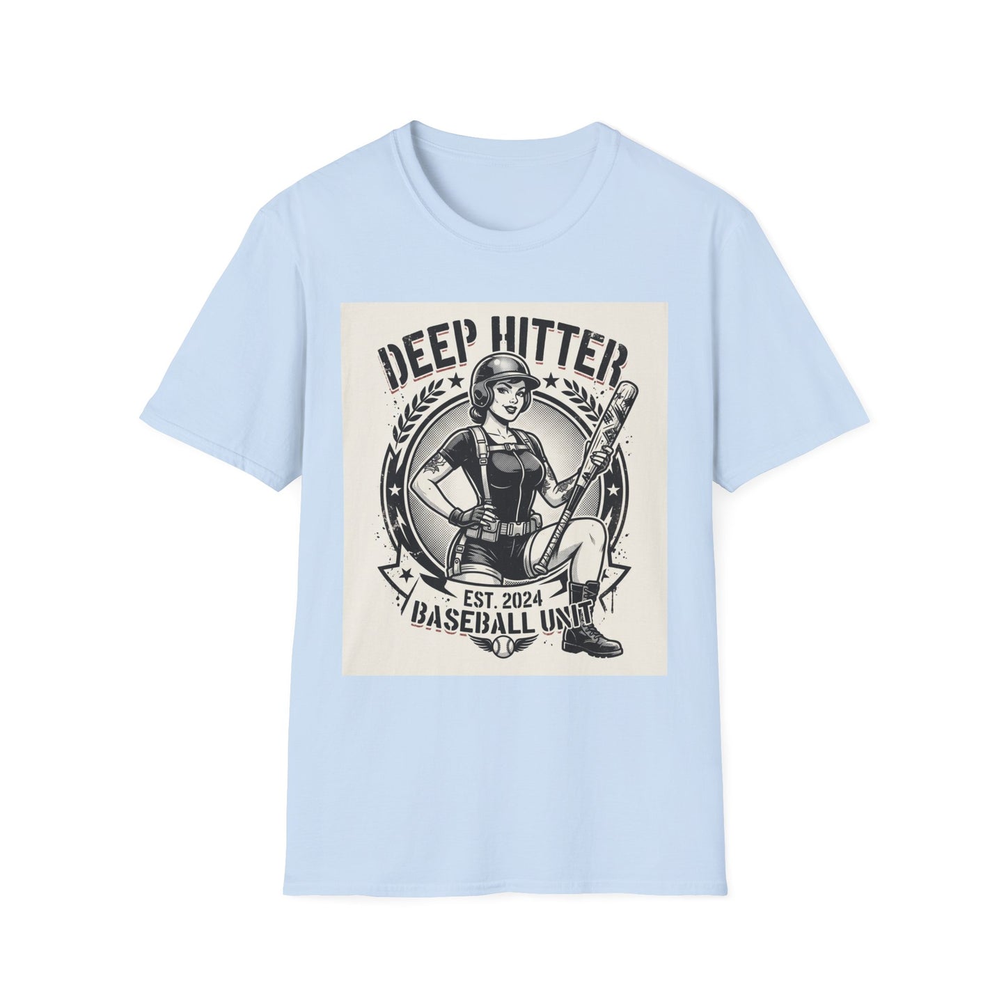 Deep Hitter Baseball Tee — Vintage Softball Graphic Shirt