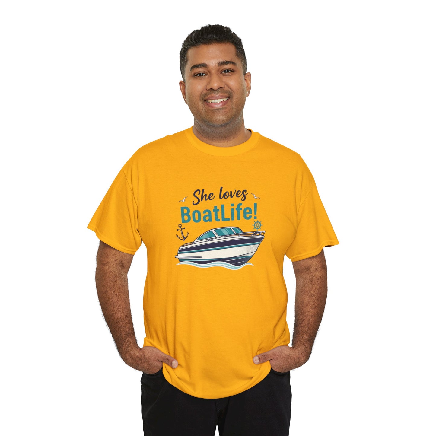 Boat Life T-Shirt — "She Loves BoatLife!" Graphic Tee for Boating Fans