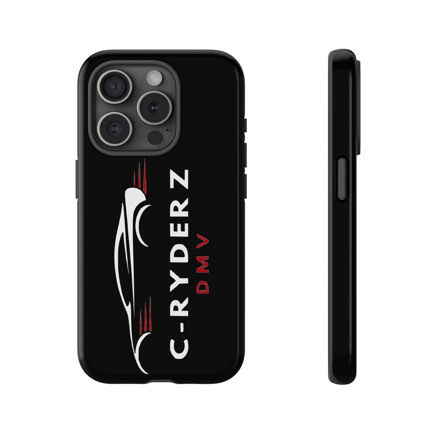 C-Ryderz DMV Black Slim Phone Case — Sporty Car Silhouette Protective Cover Printify