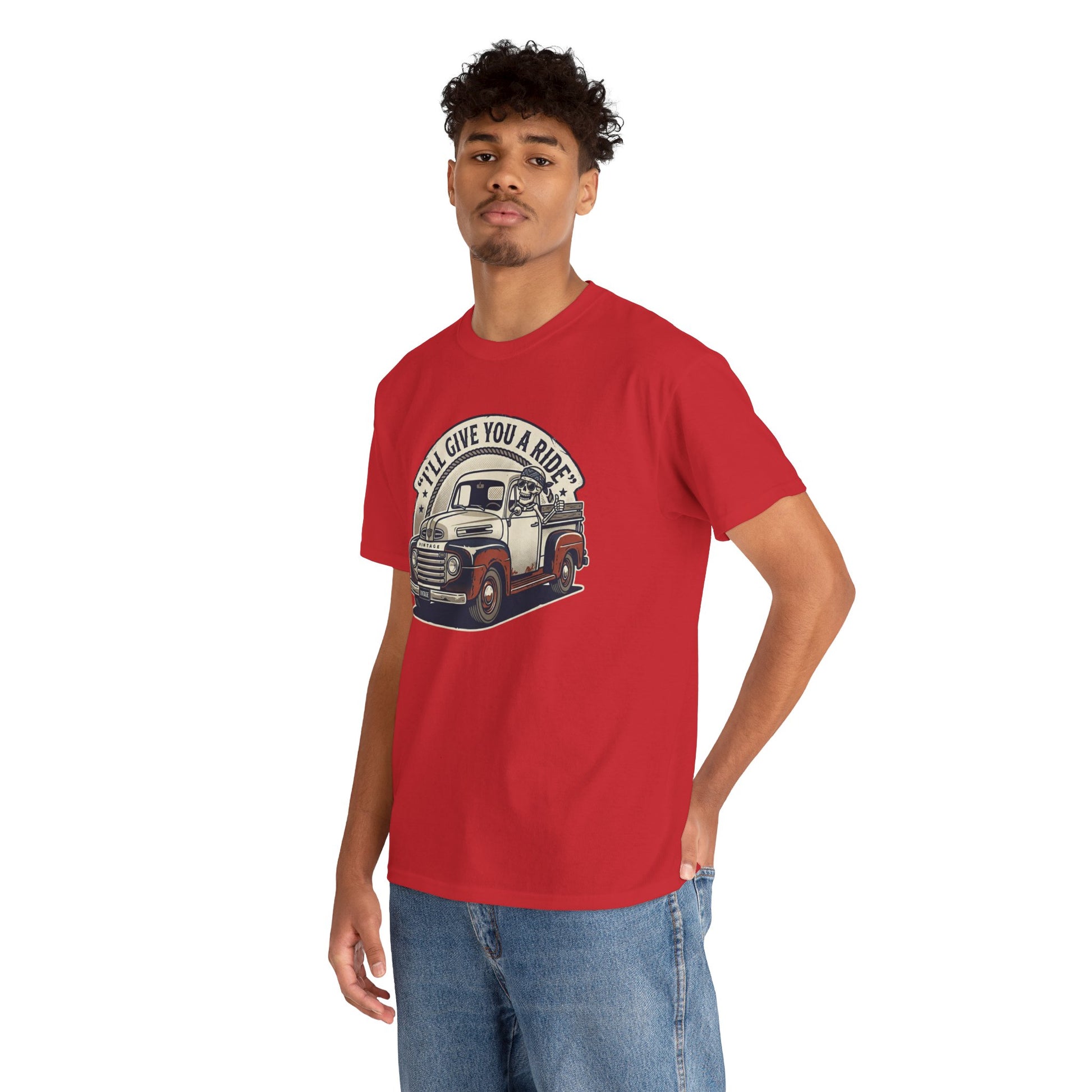 Vintage Pickup Truck T-Shirt — “I’ll Give You a Ride” Classic Retro Tee Printify