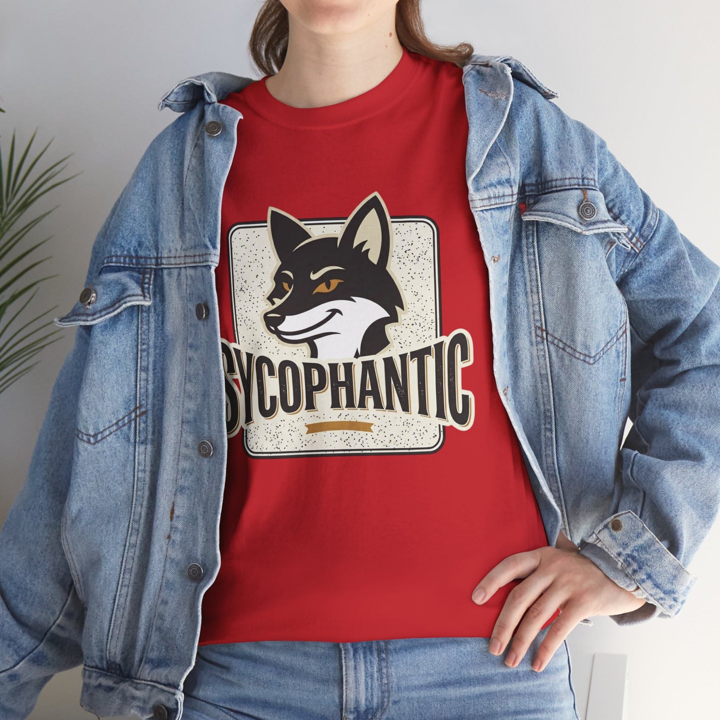 Sycophantic Fox Graphic Tee — Retro Animal Logo T-Shirt