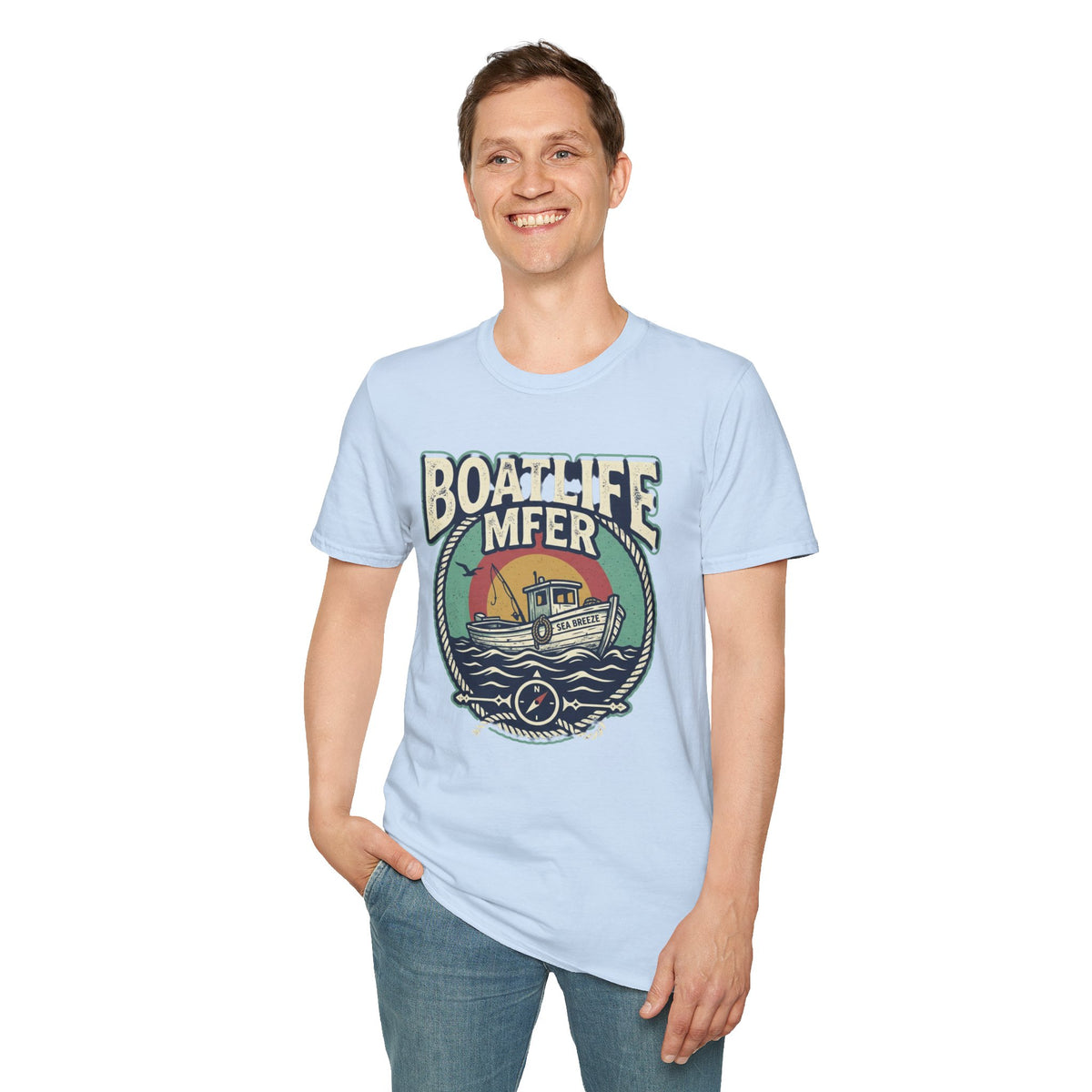 Boat Life T-Shirt – Vintage Fishing Boat Graphic 'Boat Life MFER' Tee