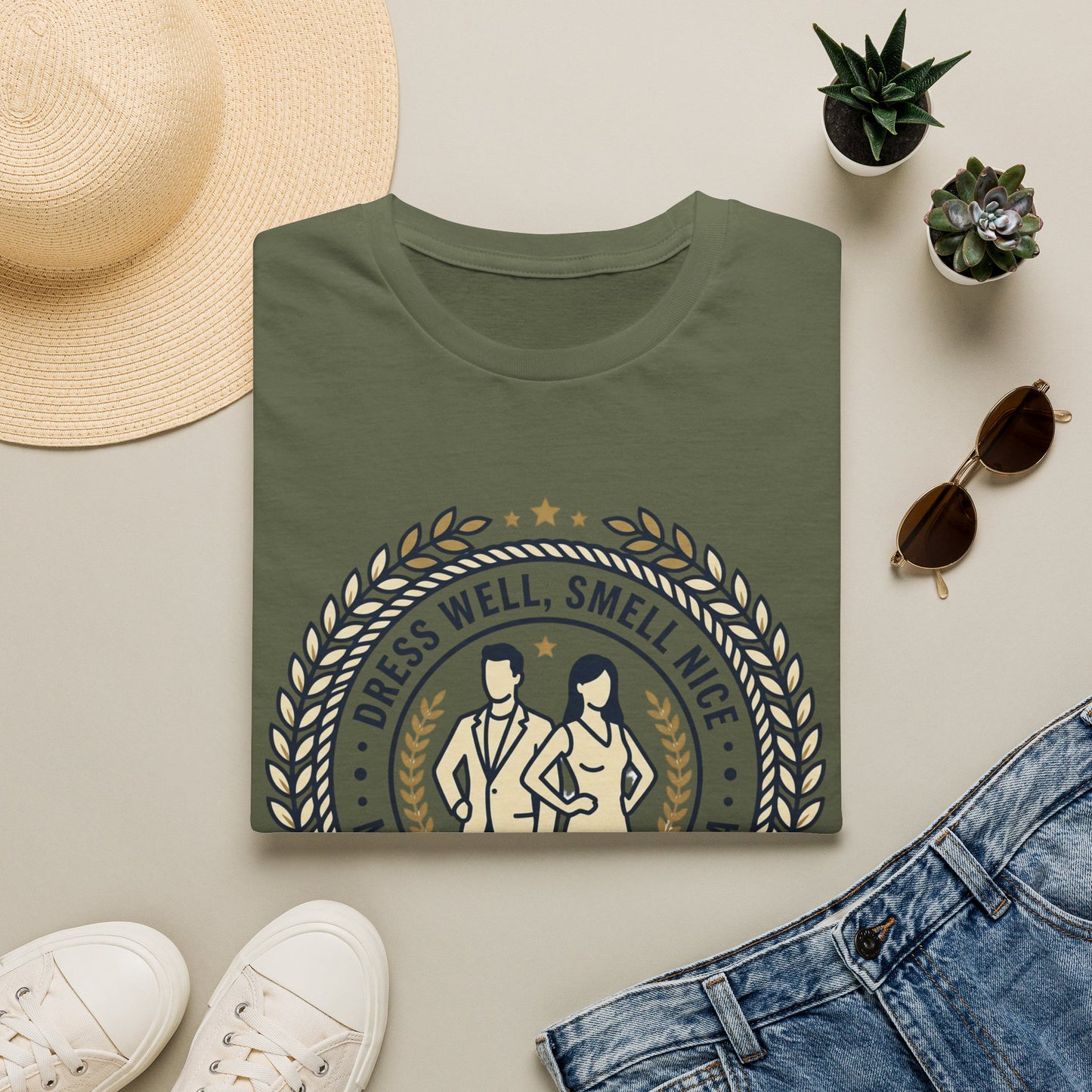 "Dress Well, Smell Nice" Vintage Couple Graphic Tee