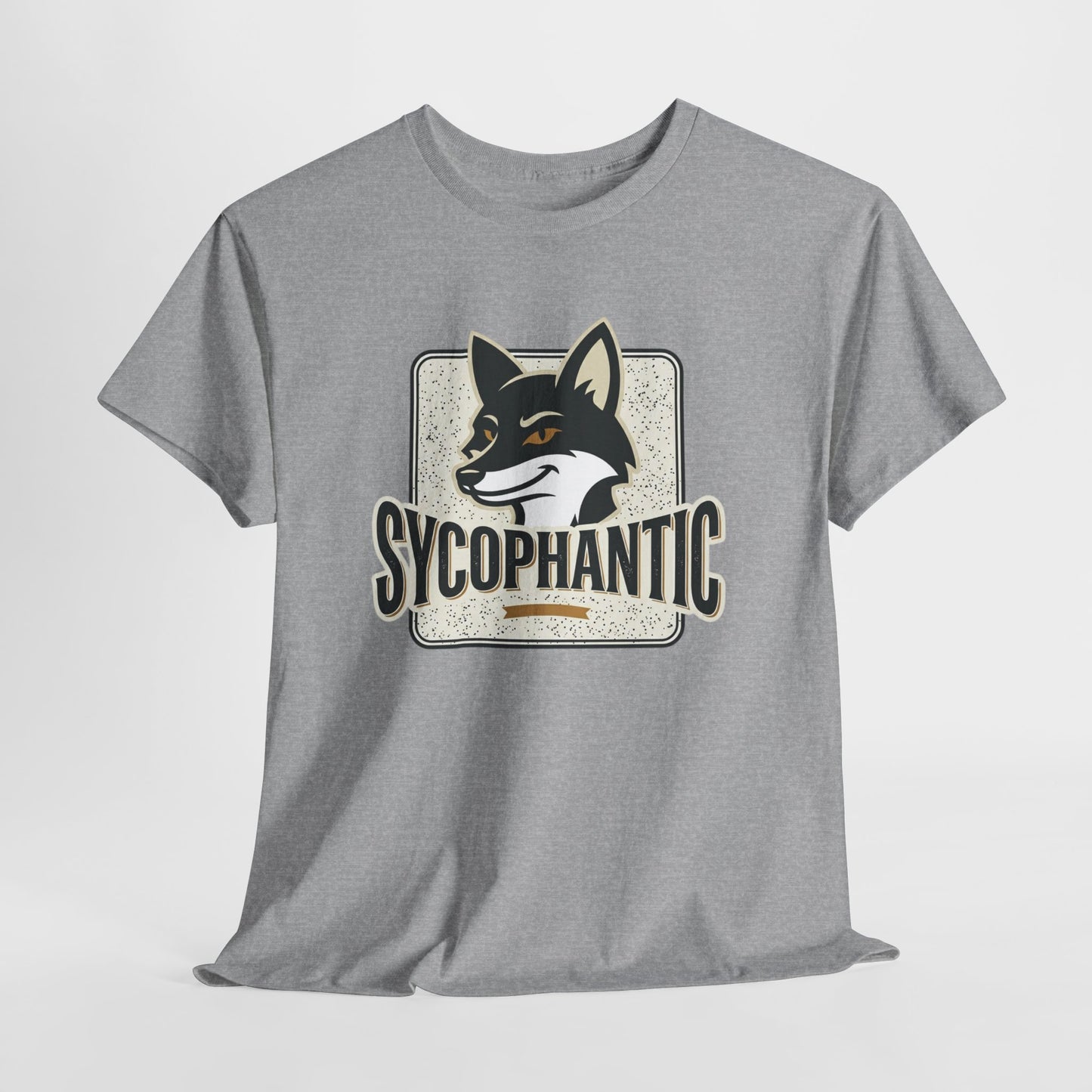 Sycophantic Fox Graphic Tee — Retro Animal Logo T-Shirt