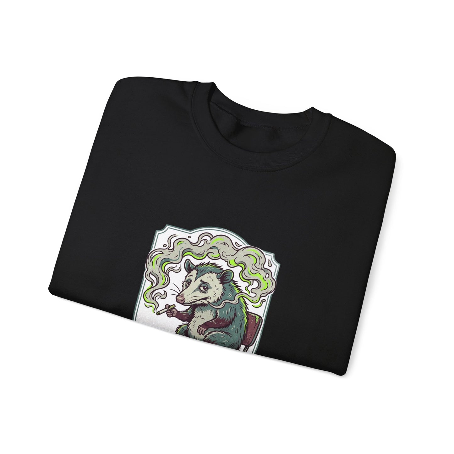 Terrible Life Choices opossum smoking sweatshirt | absurdist animal, ironic alt meme