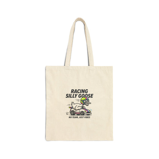 Racing Silly Goose Tote | motorsport parody, checkered race day