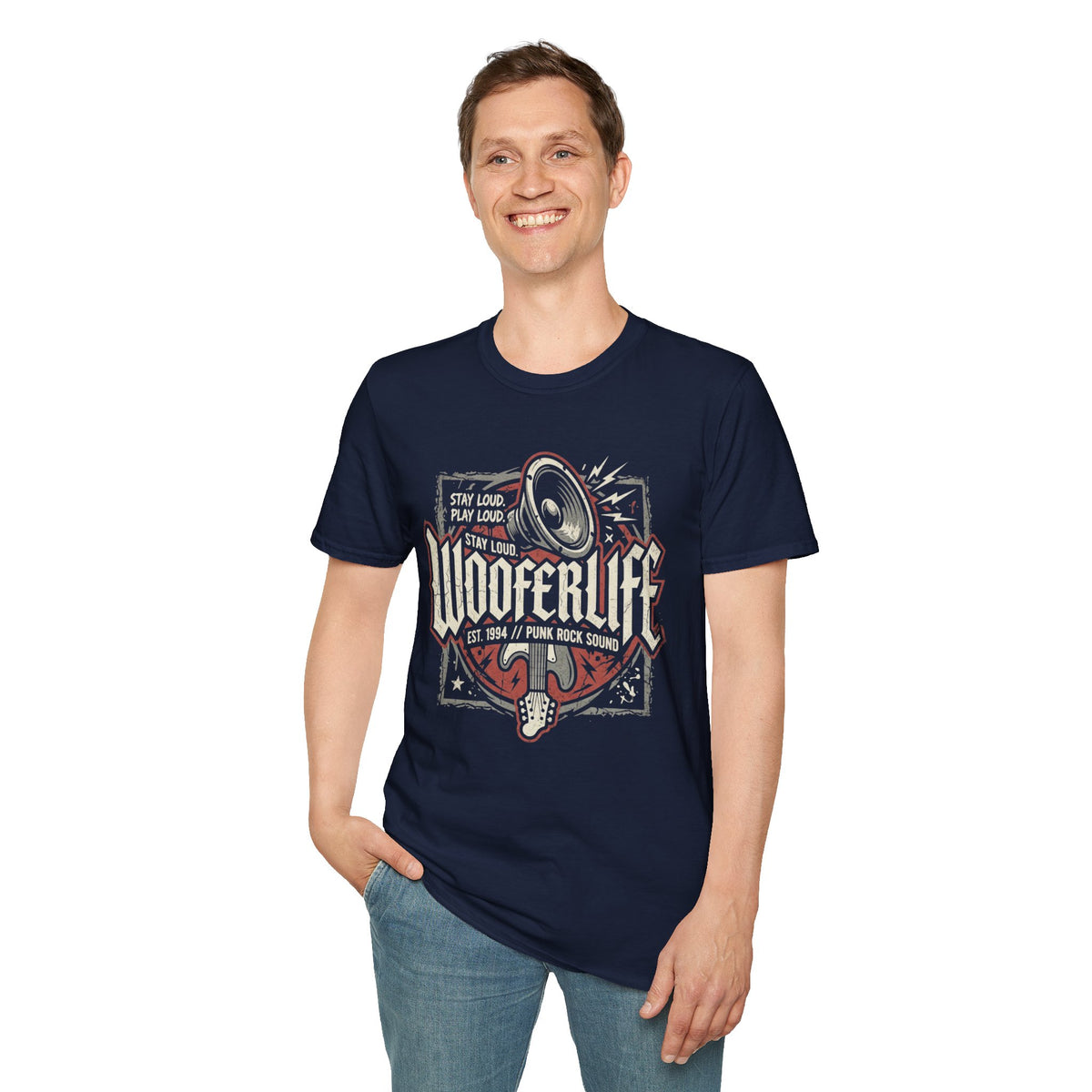 Woofer Life Rock T-Shirt — Vintage Punk Band Speaker Design