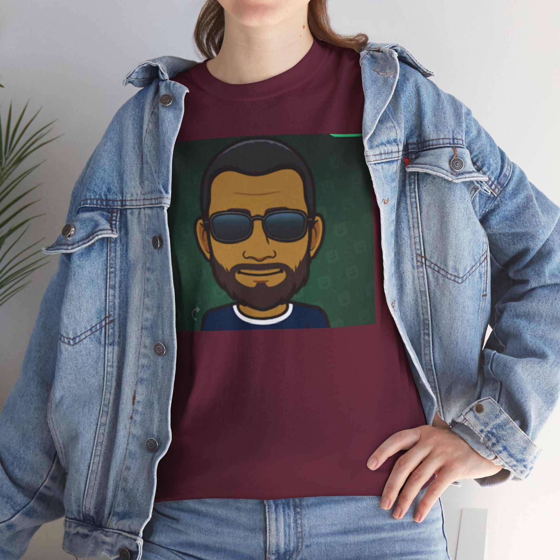 Bitmoji Portrait Tee — Cool Sunglasses Avatar Graphic T-Shirt Printify