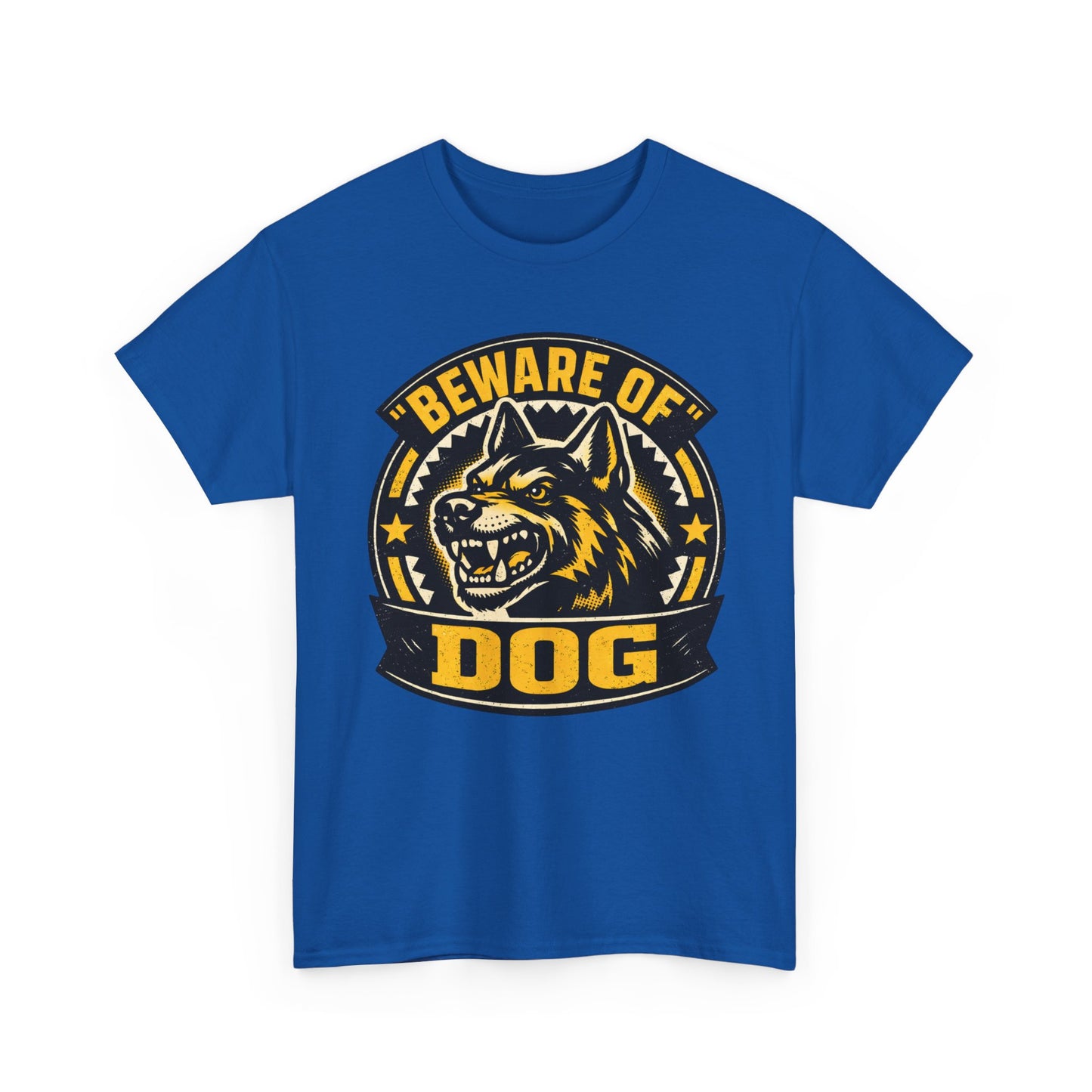Beware of Dog T-Shirt — Retro Aggressive Dog Warning Graphic Tee Printify