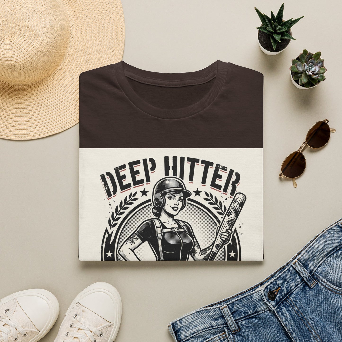 Deep Hitter Baseball Tee — Vintage Softball Graphic Shirt